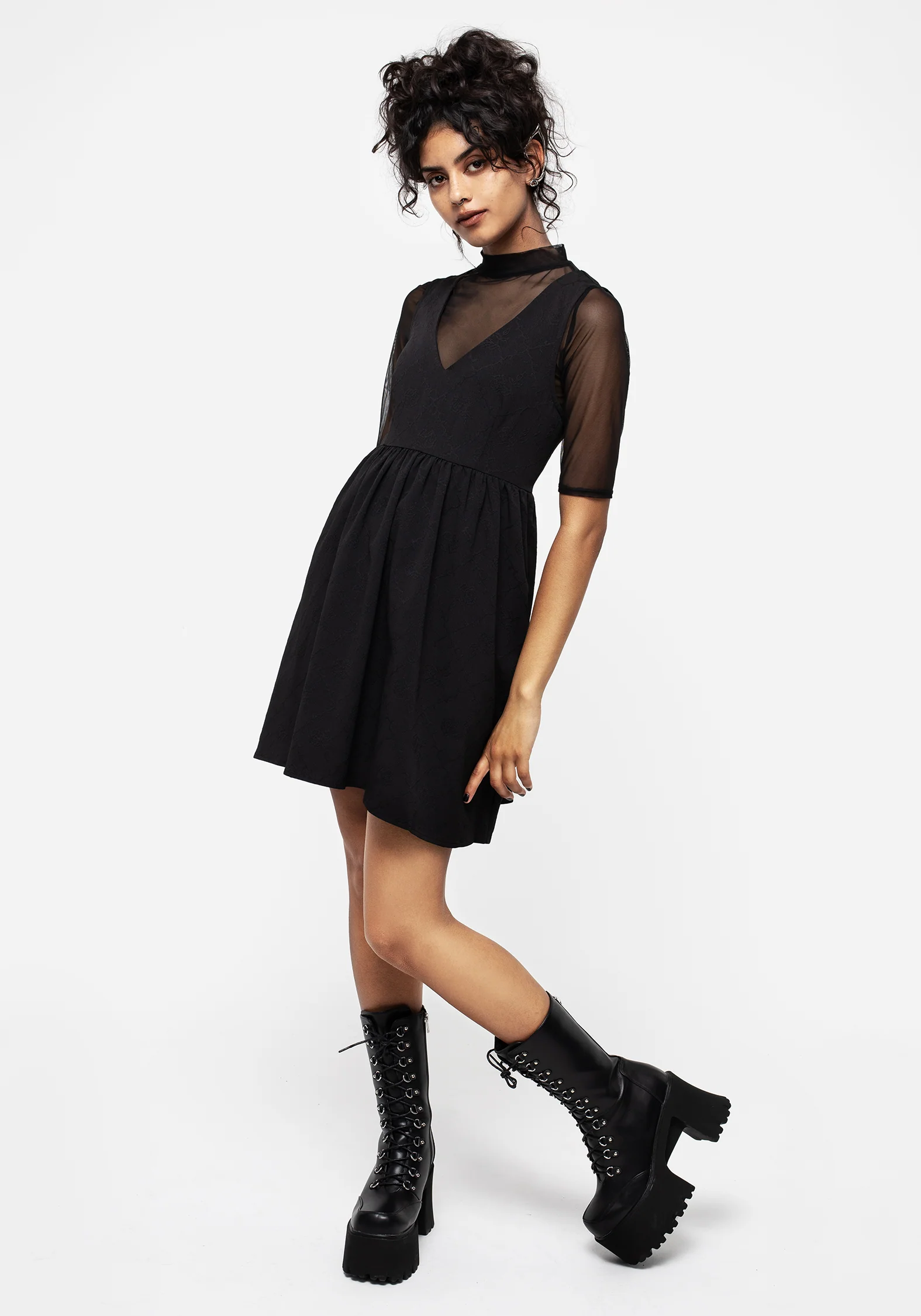 Cosette V-Neck Mini Smock Dress - Image 5