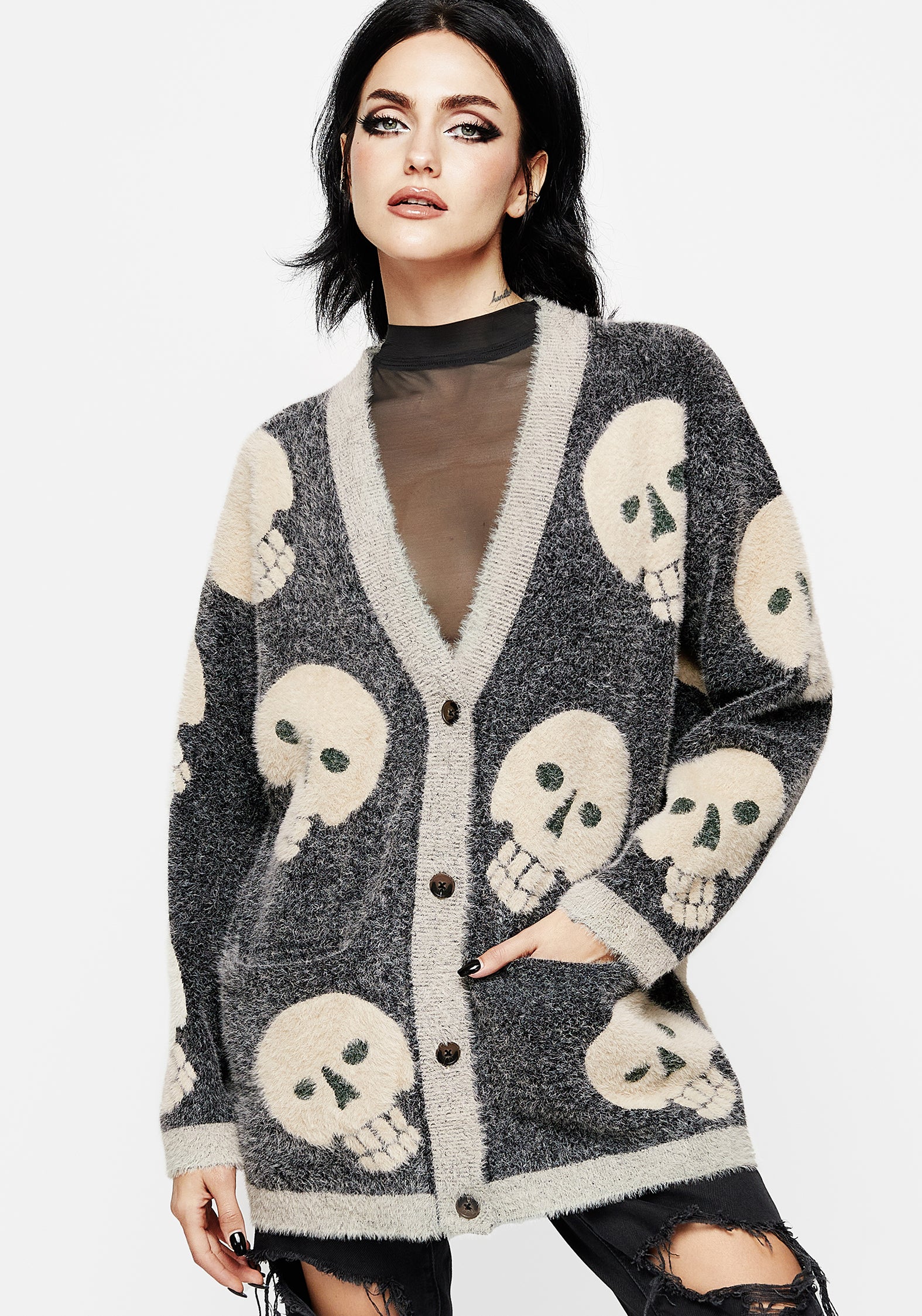 Crania Fluffy Knit Cardigan - Image 6