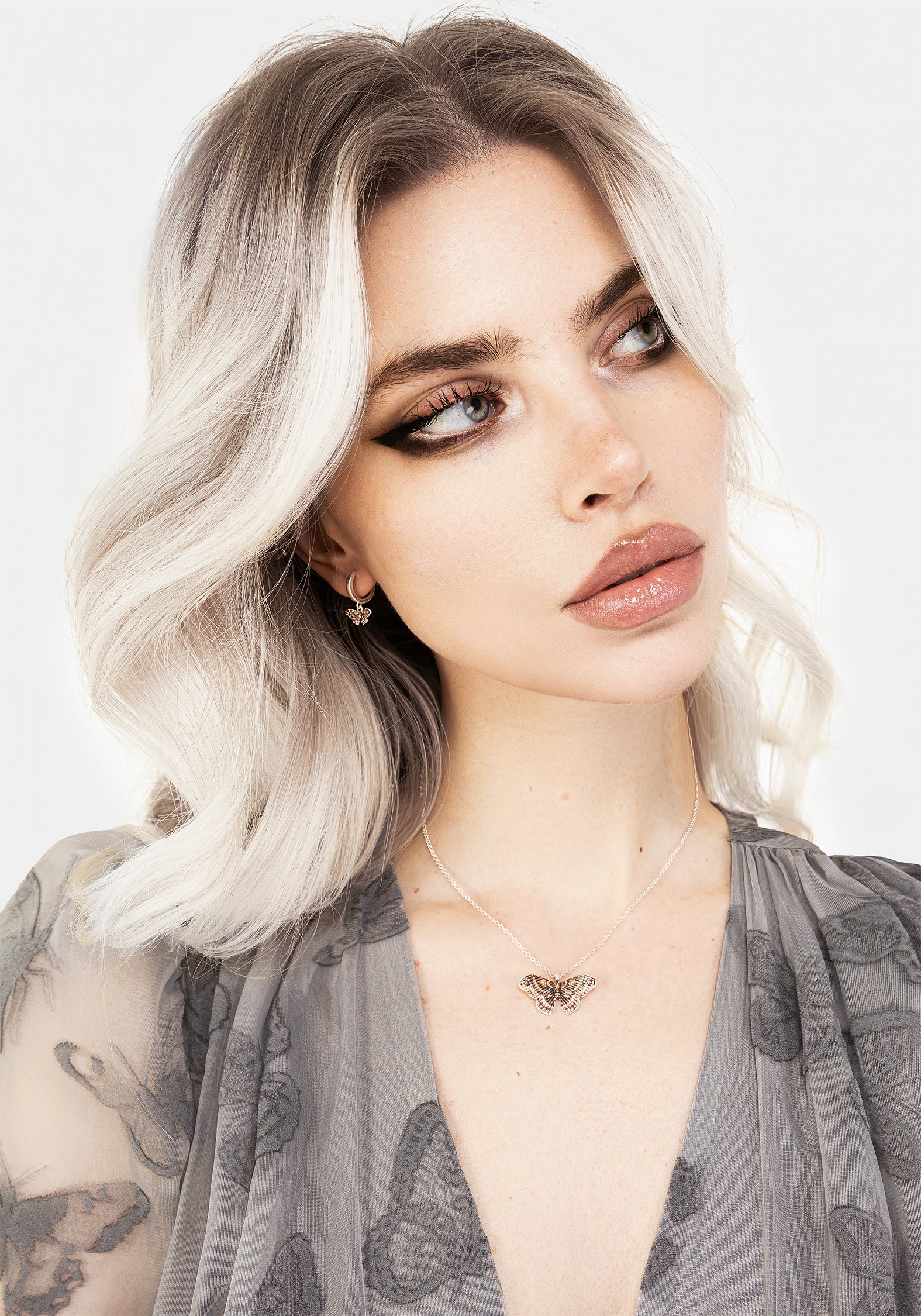 Cyrus Moth Charm Hoop Earrings - Image 5