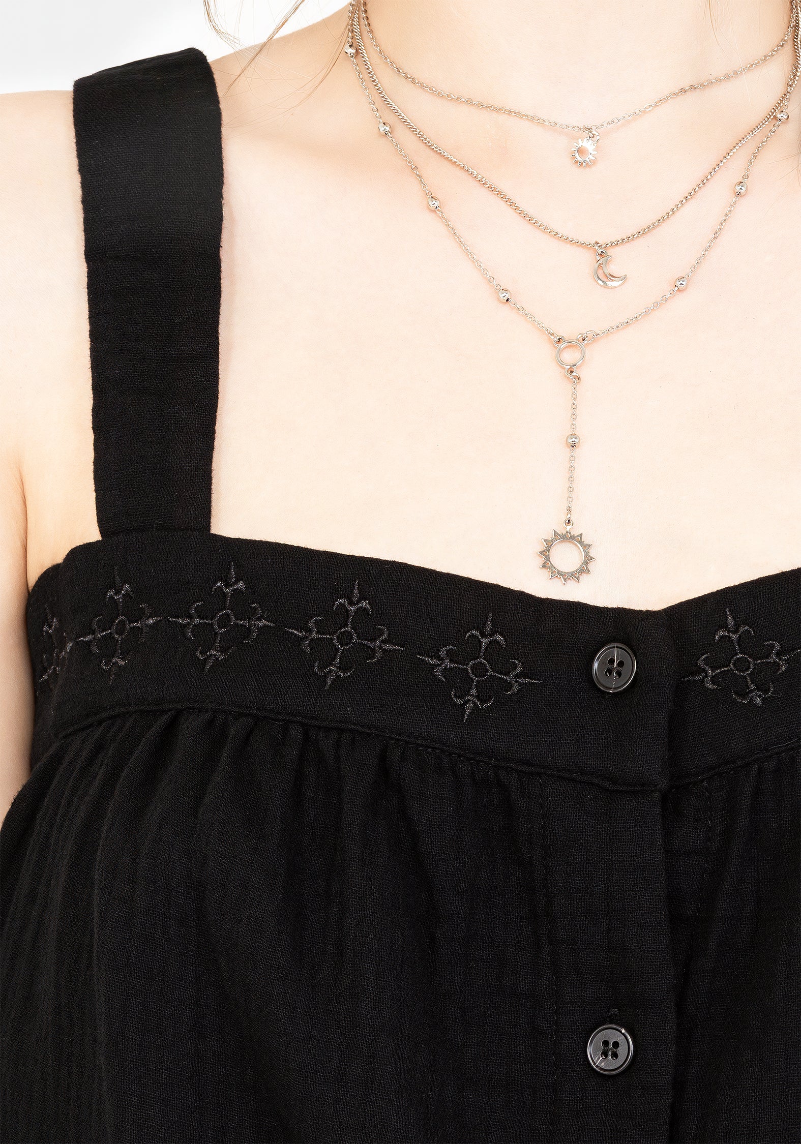 Damara Embroidered Cotton Button Up Blouse - Image 2