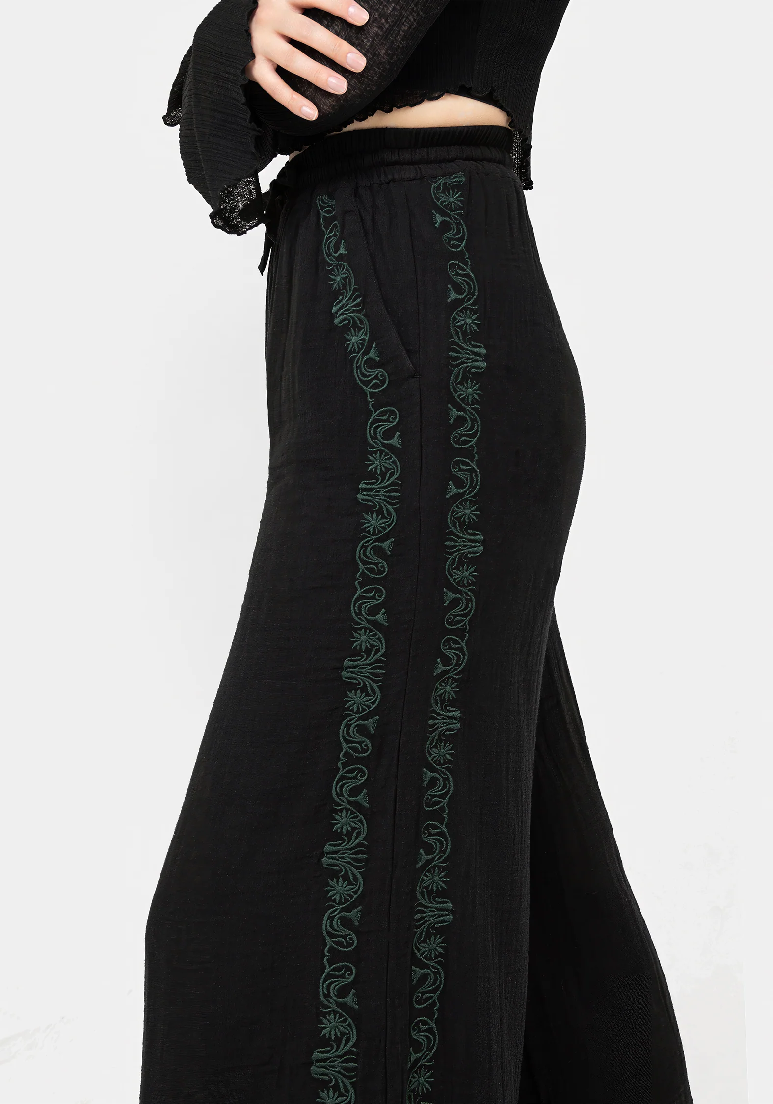 Damiana Embroidered Cotton Trousers - Image 2