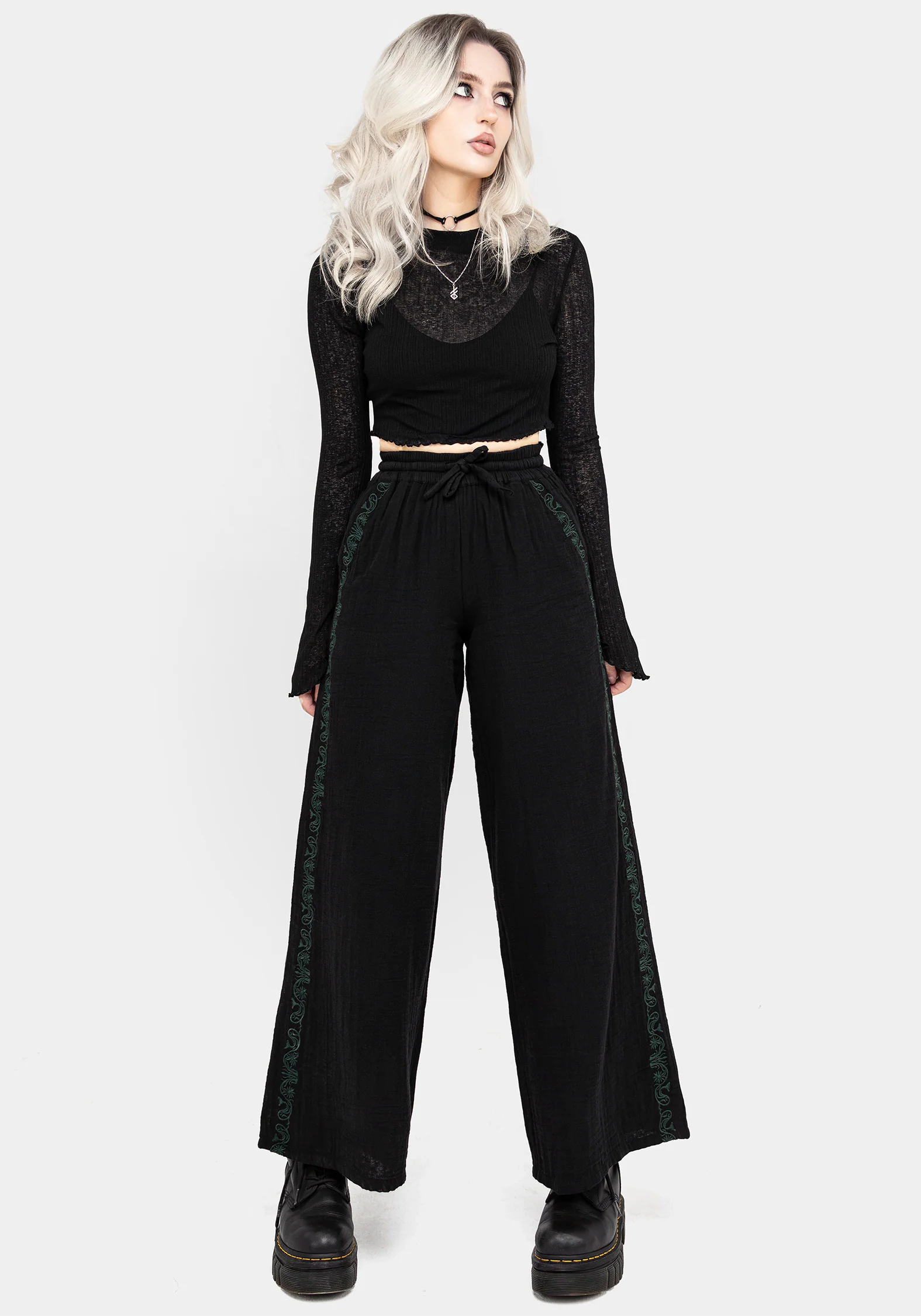 Damiana Embroidered Cotton Trousers - Image 9