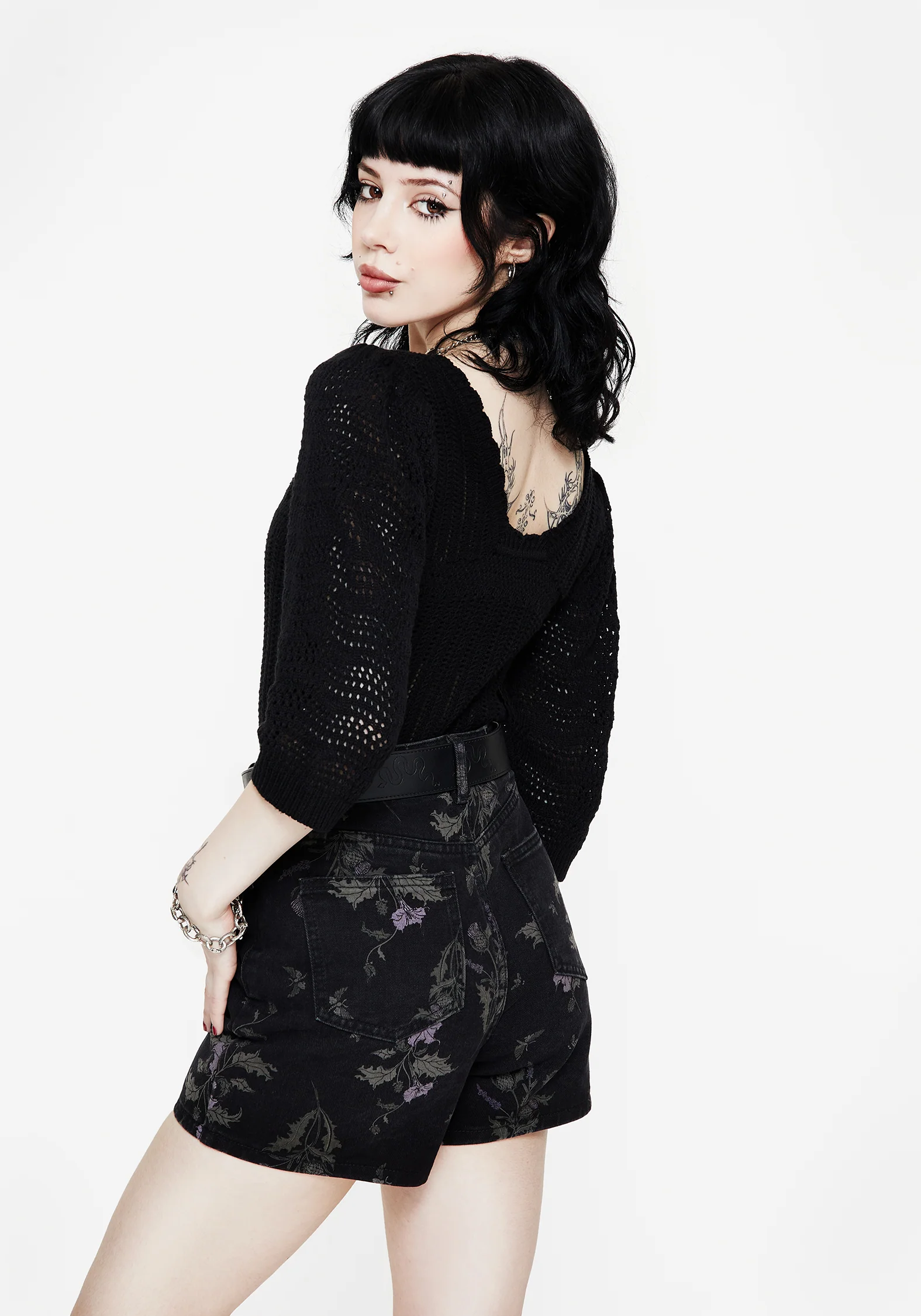 Danica Ladder Stitch Square Neck Knit Top - Image 3