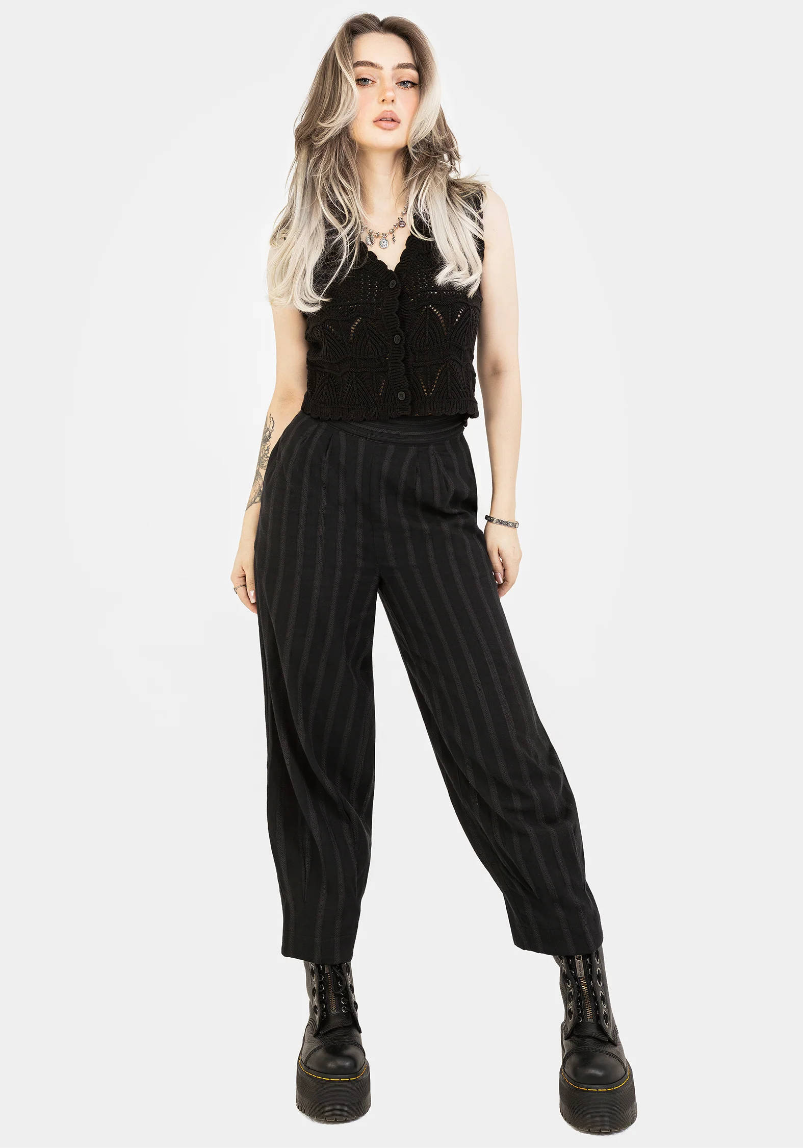 Delores Striped Cotton Balloon Trousers - Image 4