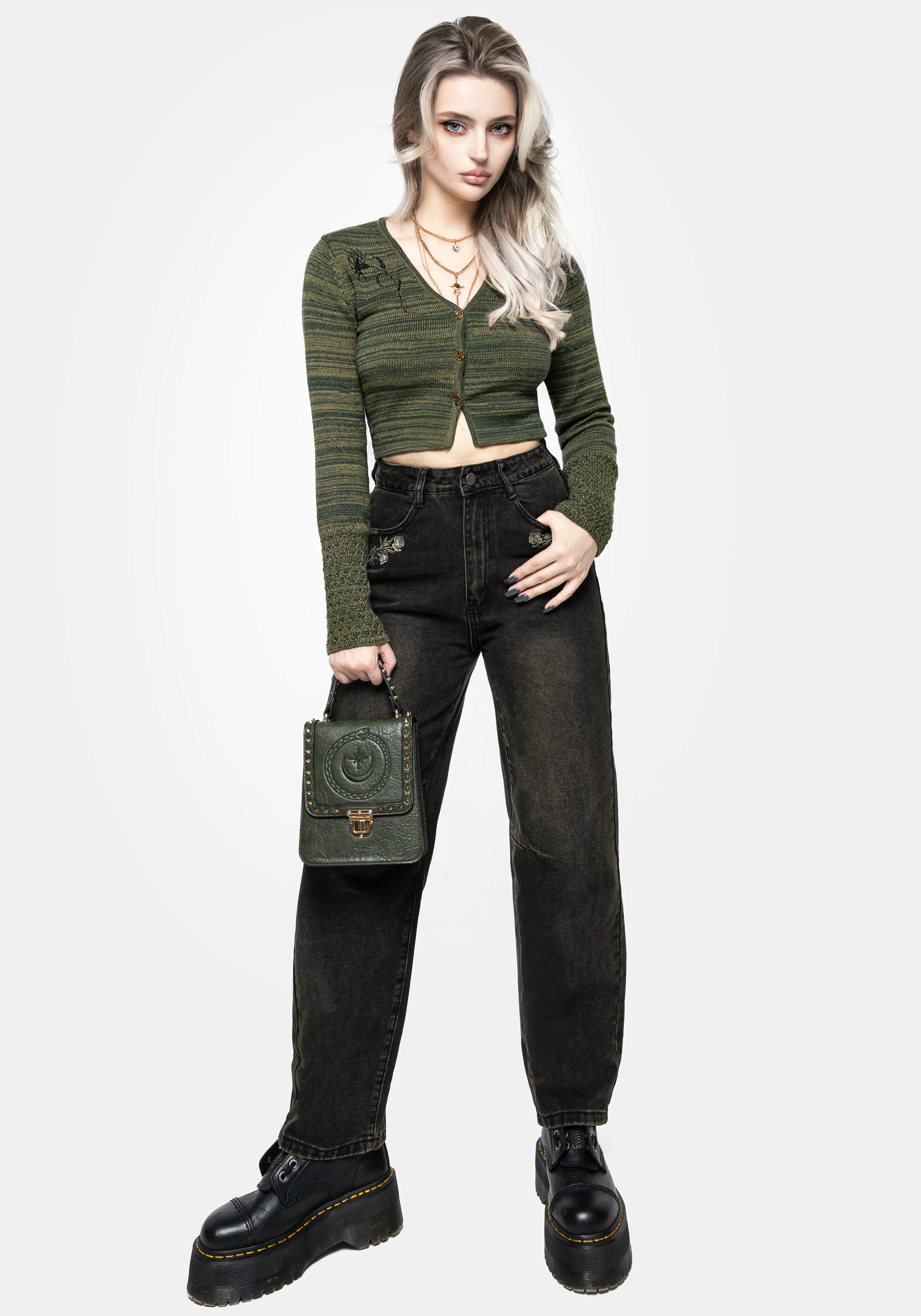Diastella Floral Embroidered Crop Cardigan - Image 4
