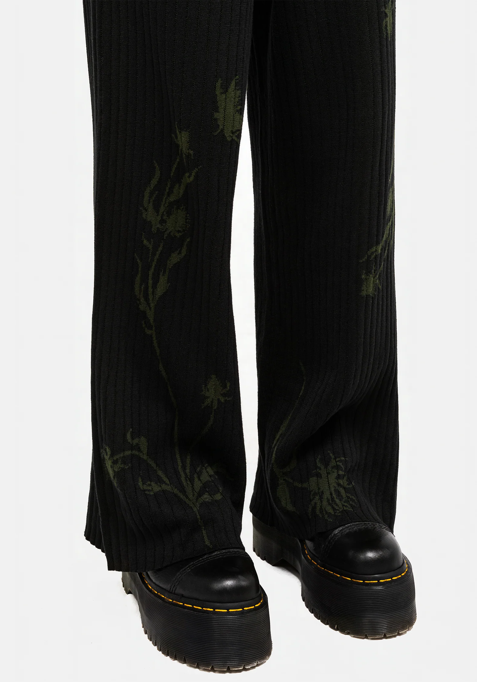 Diastella Floral Jacquard Rib Knit Trousers - Image 7