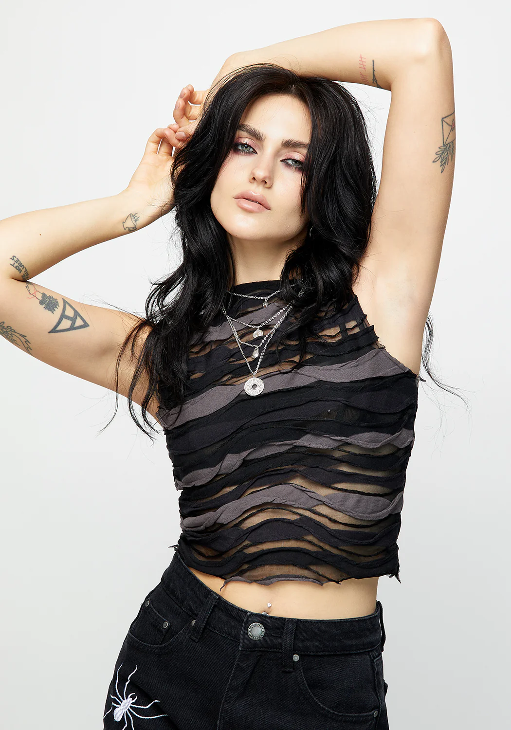 Distortion Sleeveless Crop Top - Image 6
