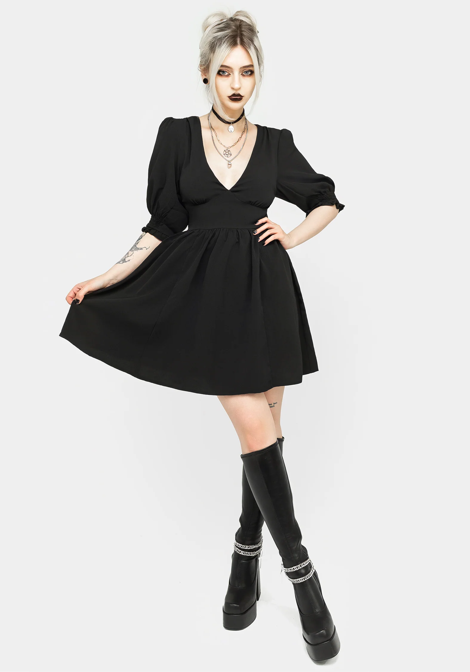 Divination Textured Mini Dress - Image 4