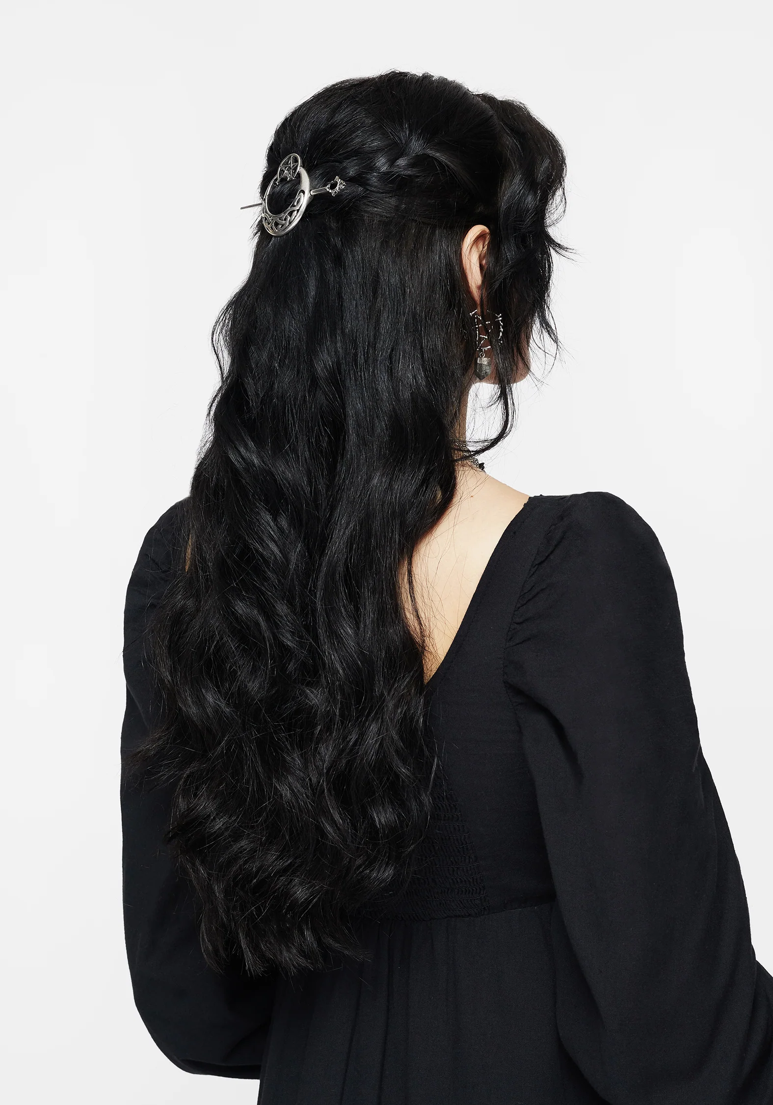 Druantia Pentagram Moon Hair Pin - Image 6