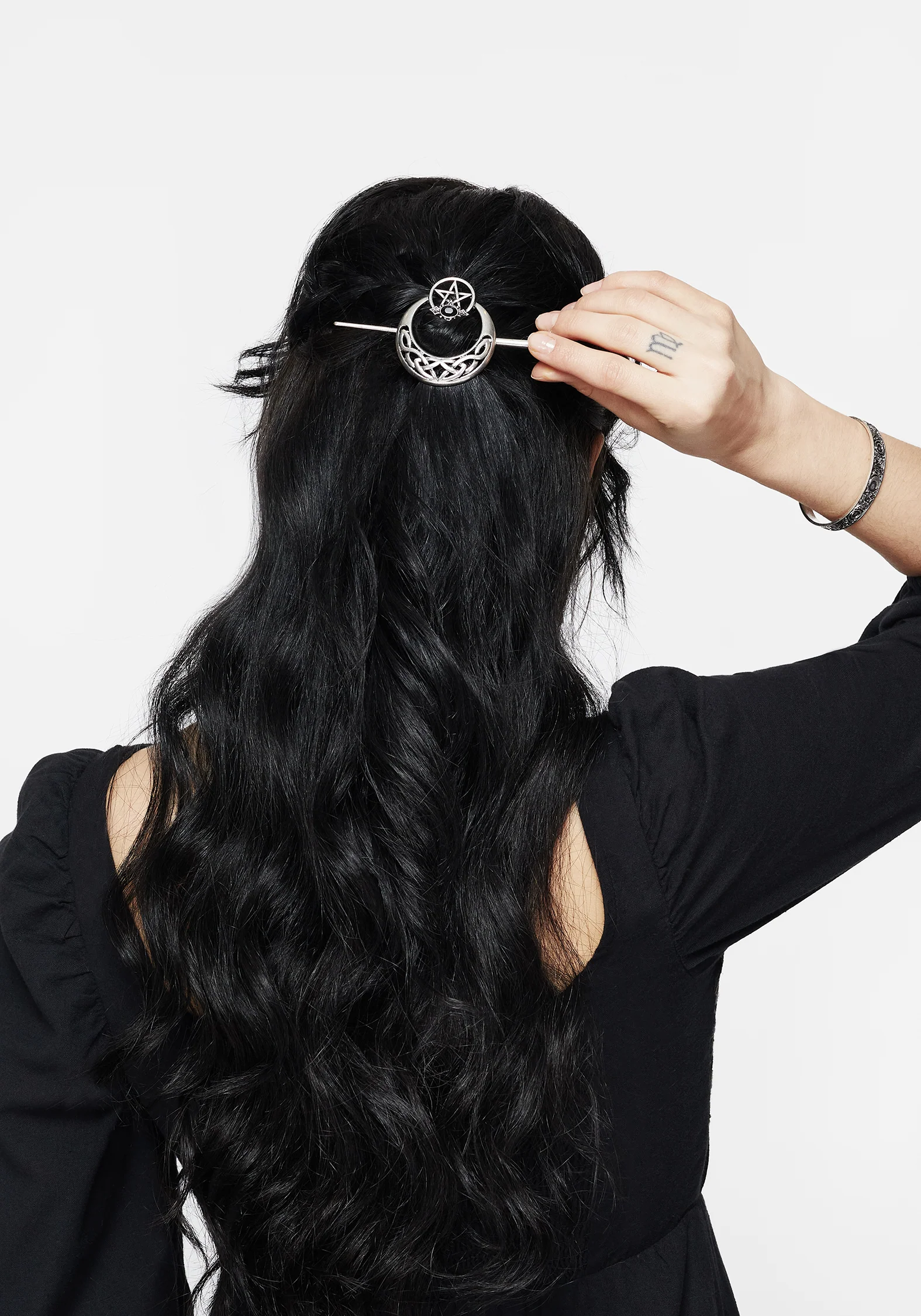 Druantia Pentagram Moon Hair Pin - Image 7