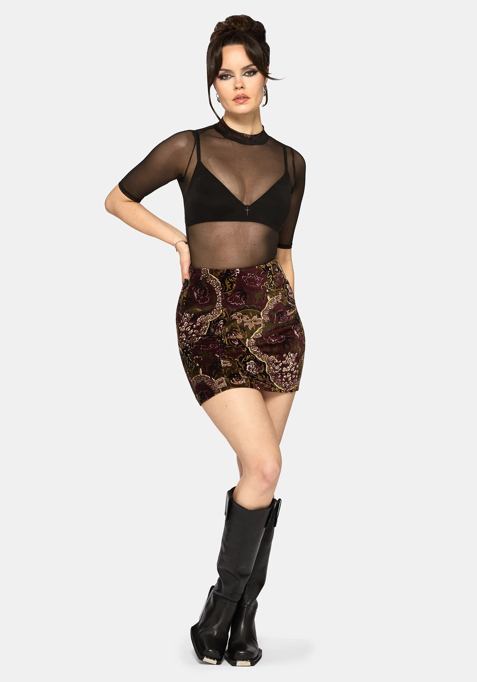 Effie Baroque Mini Shift Skirt - Image 5