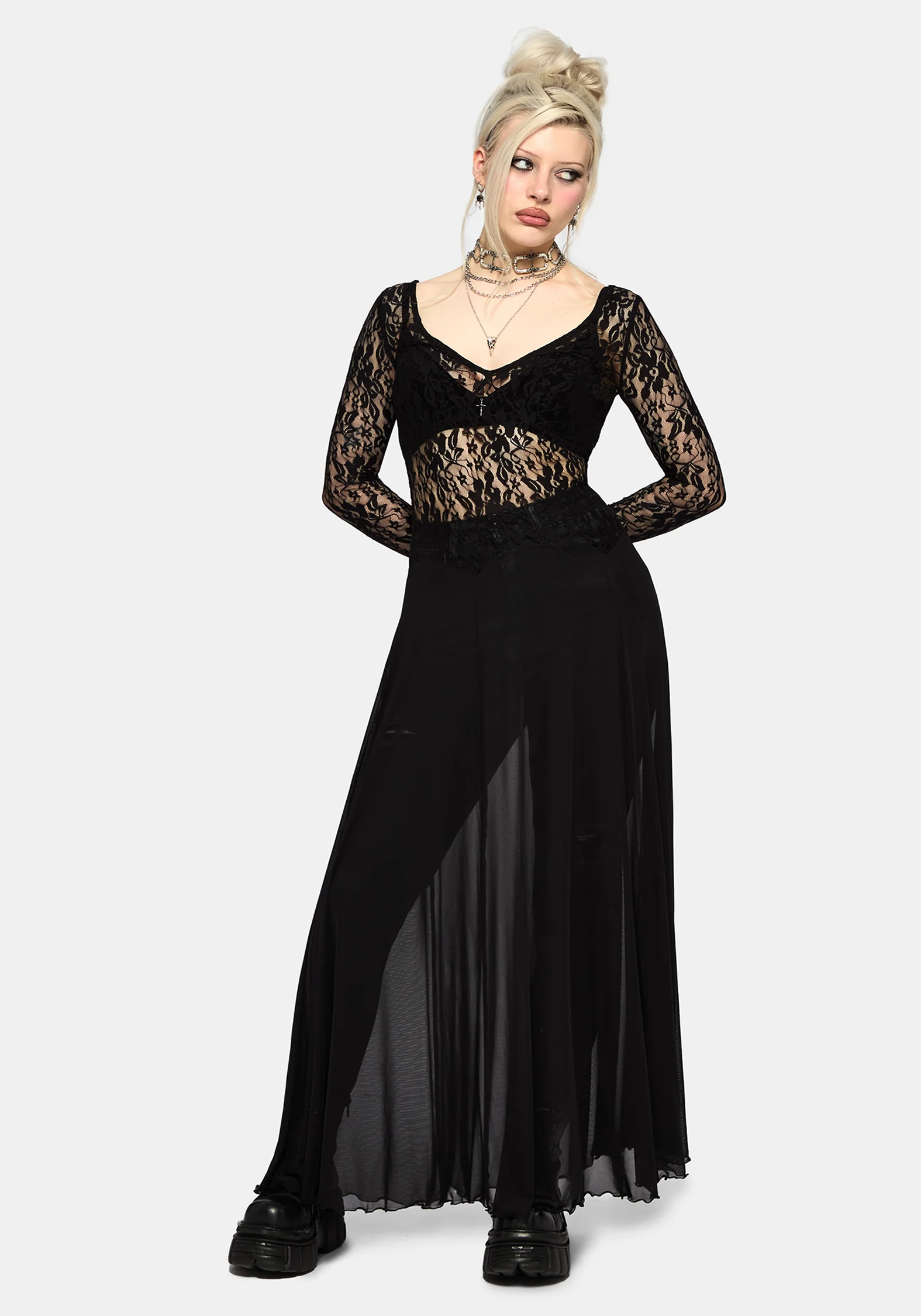 Eltharia Lace Bodice Maxi Dress