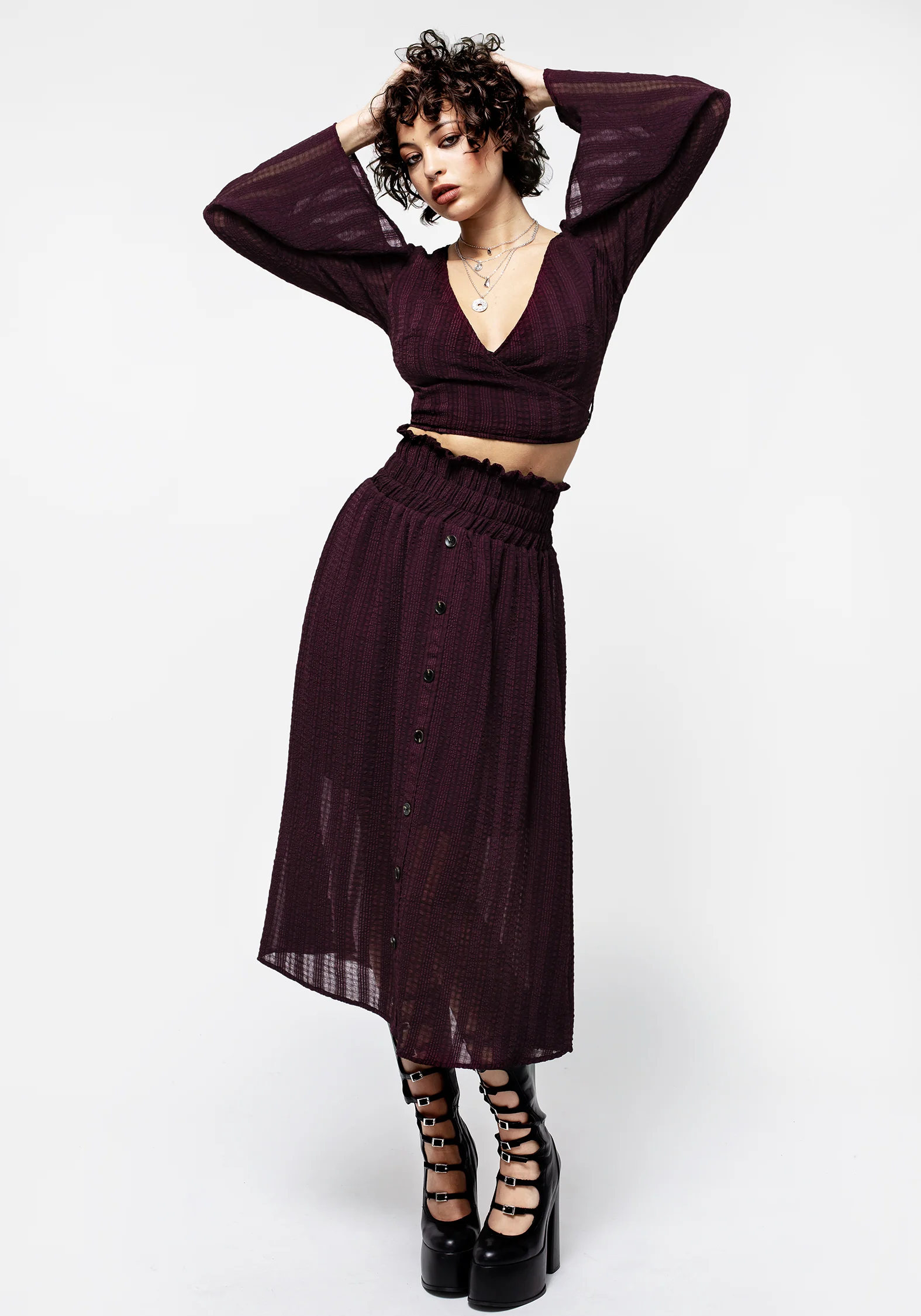 Enola Bell Sleeve Co-ord Wrap Top - Image 6