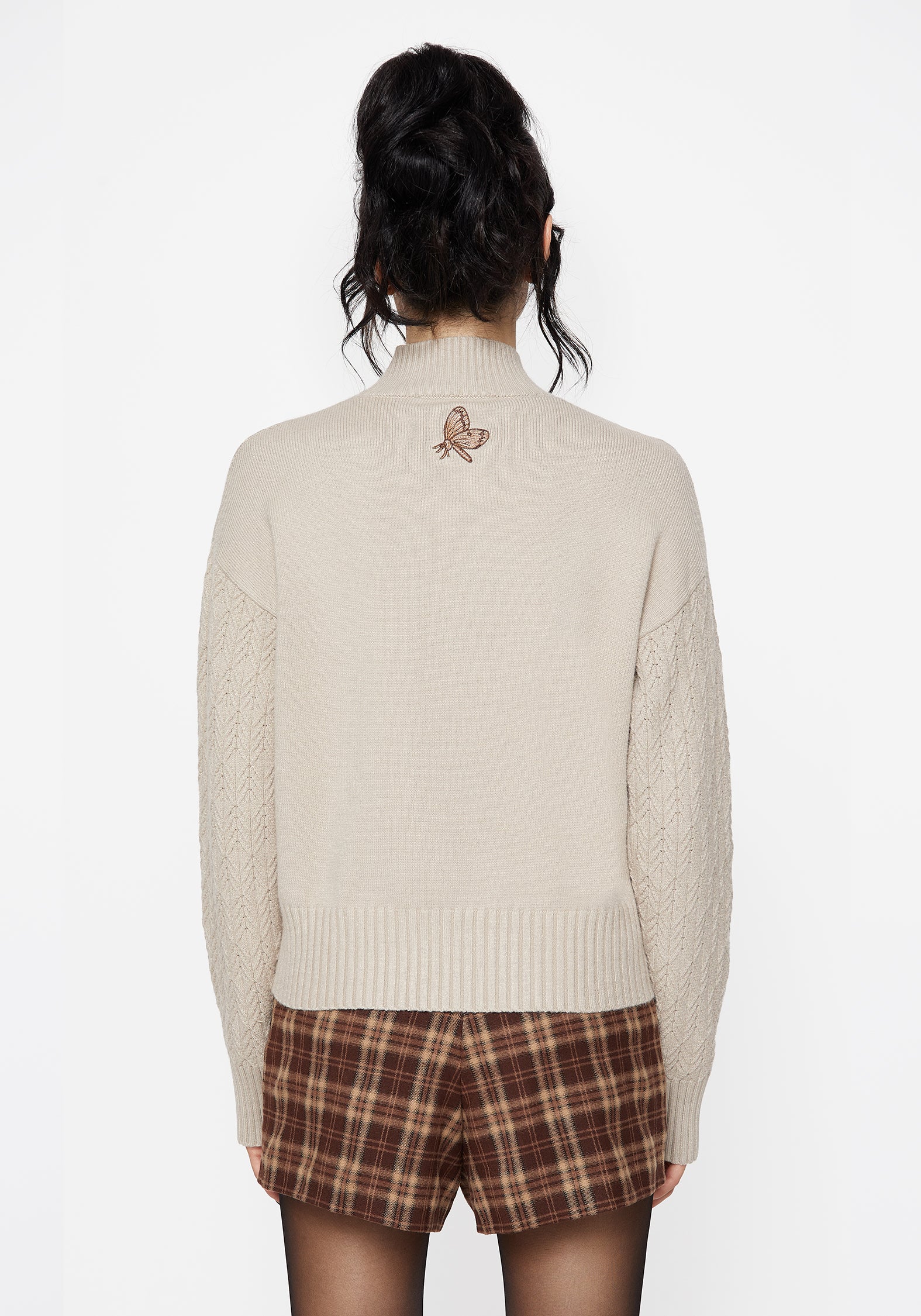 Enya Acorn Embroidered Cable Knit Jumper - Image 3