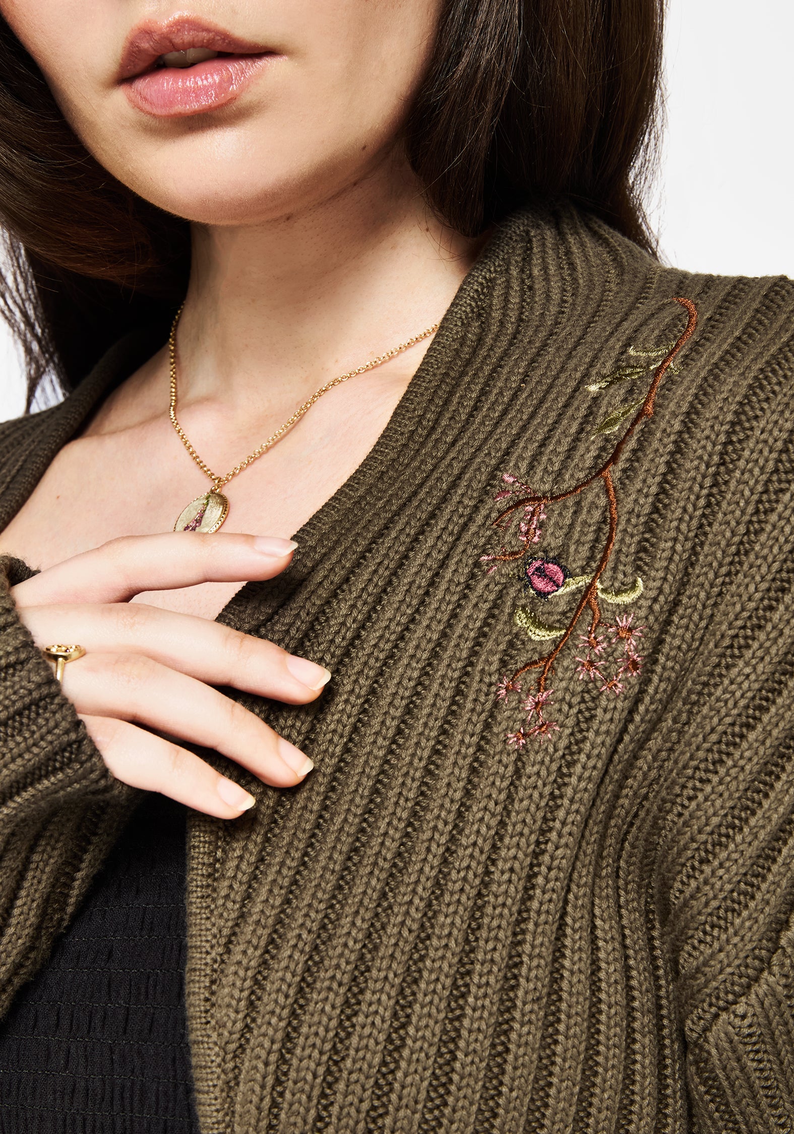 Ergot Cotton Floral Embroidered Bolero - Image 2