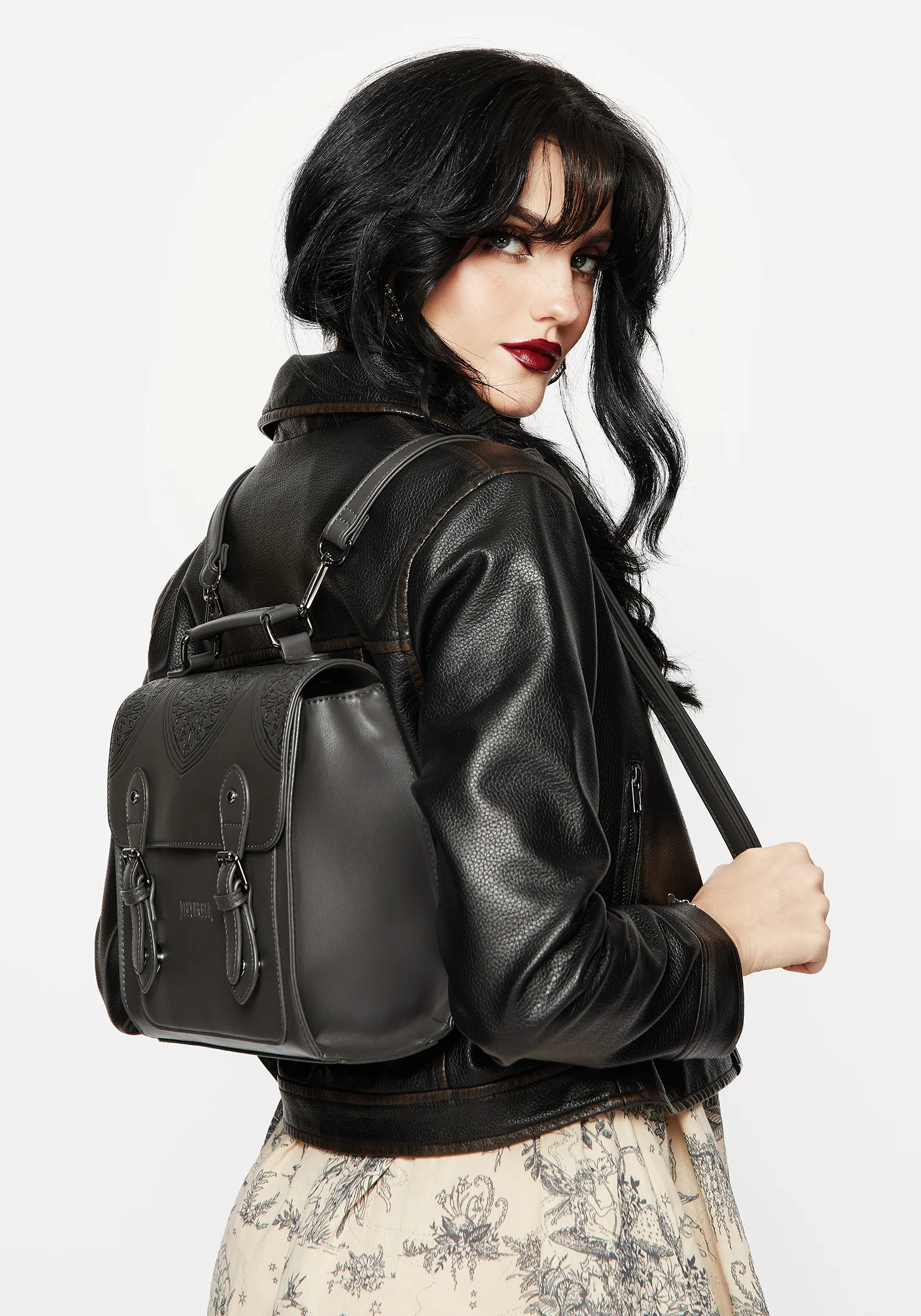Esther Debossed Satchel Backpack - Image 2
