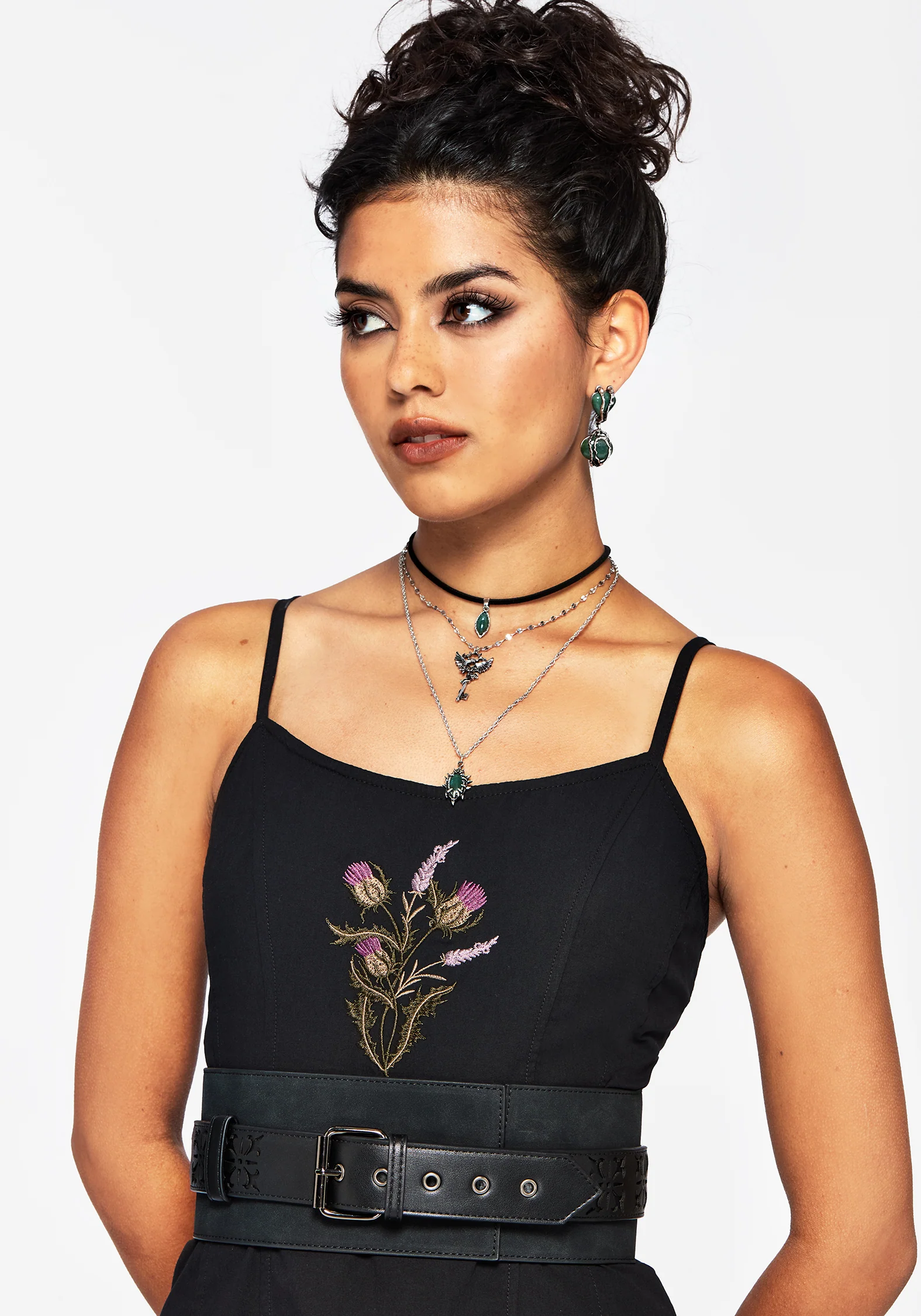 Eugenia Cross Cut Out Detail Faux Suede Waist Belt - Image 2