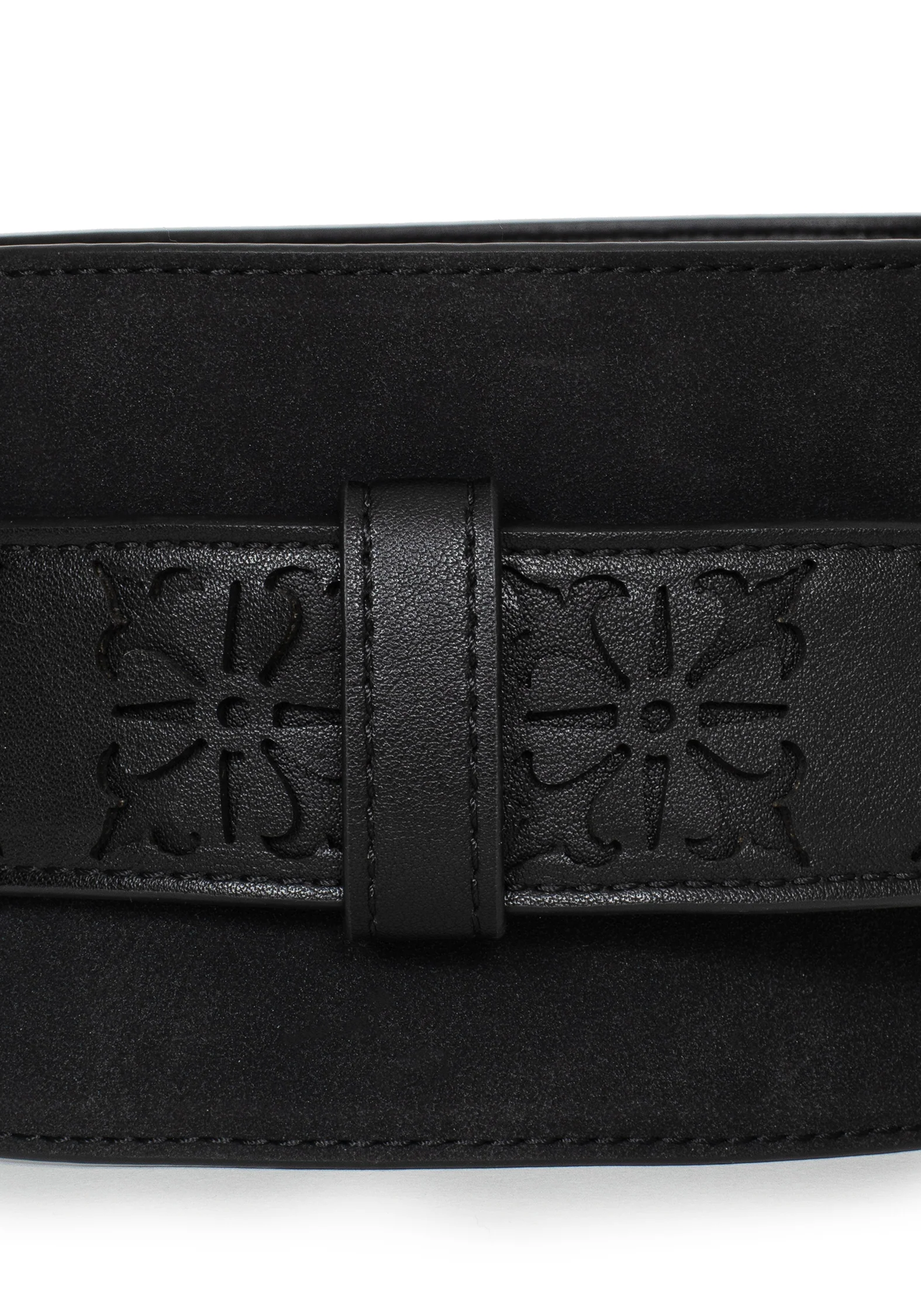 Eugenia Cross Cut Out Detail Faux Suede Waist Belt - Image 6