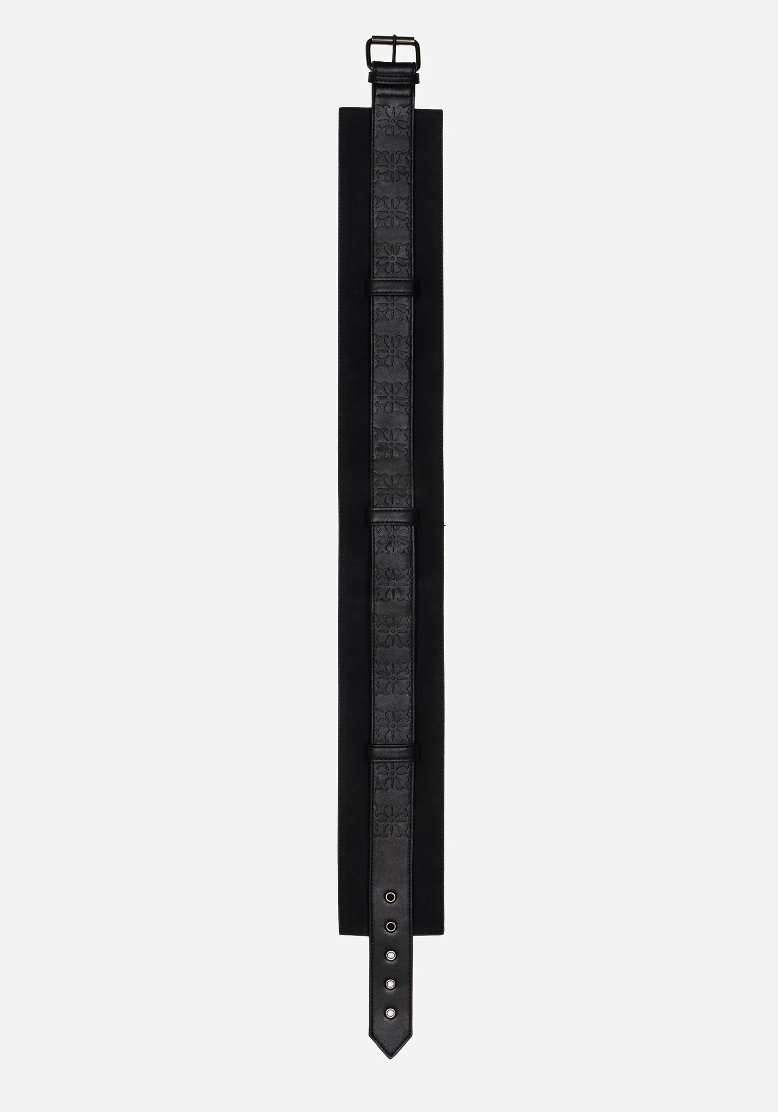 Eugenia Cross Cut Out Detail Faux Suede Waist Belt - Image 9