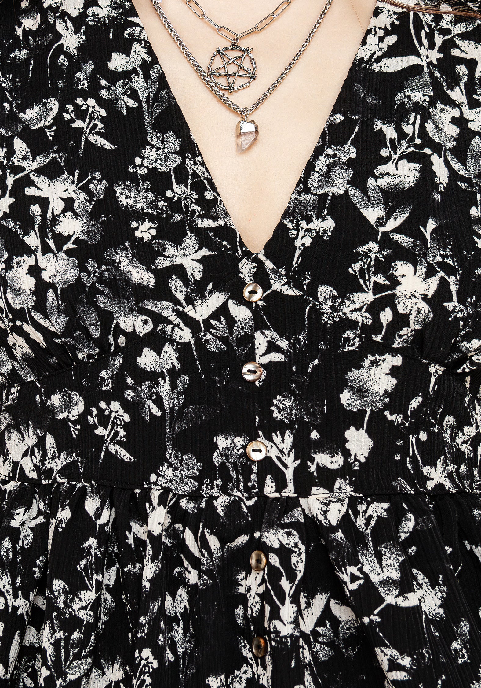 Eulogy Button Front Mini Dress - Image 2