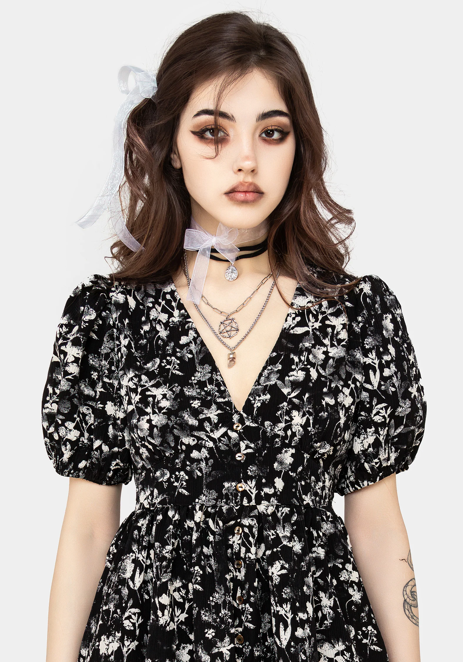 Eulogy Button Front Mini Dress - Image 6