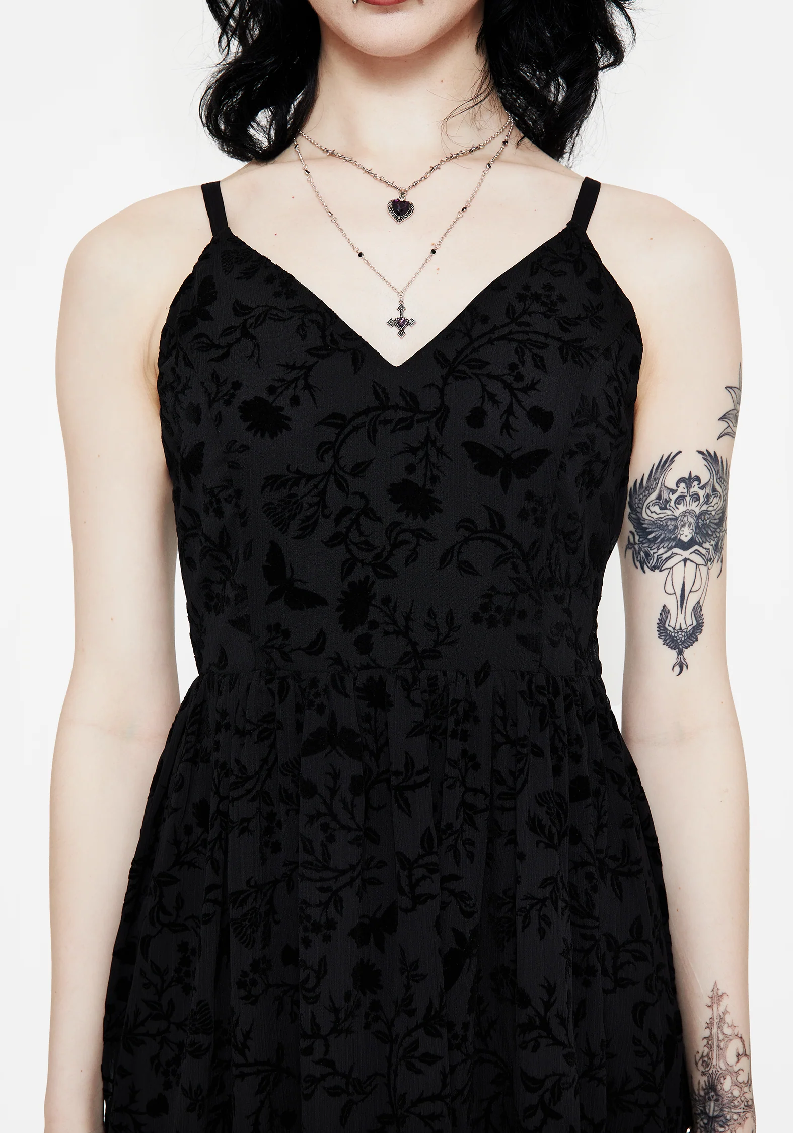 Faustina Flocked Chiffon Maxi Cami Dress - Image 2