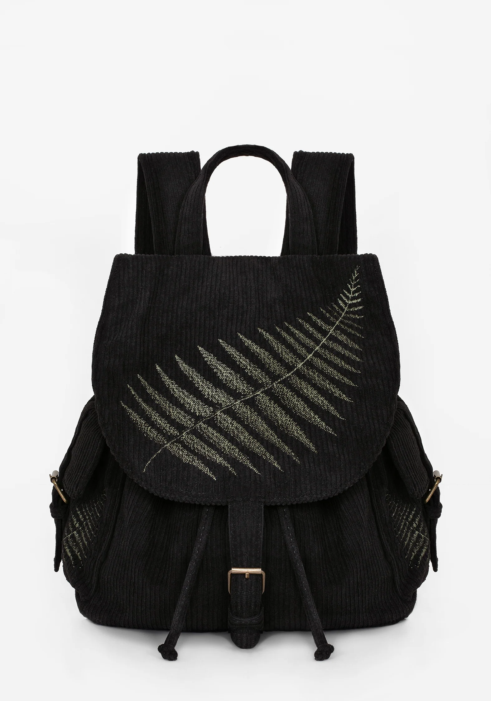 Fern Embroidered Satchel Backpack