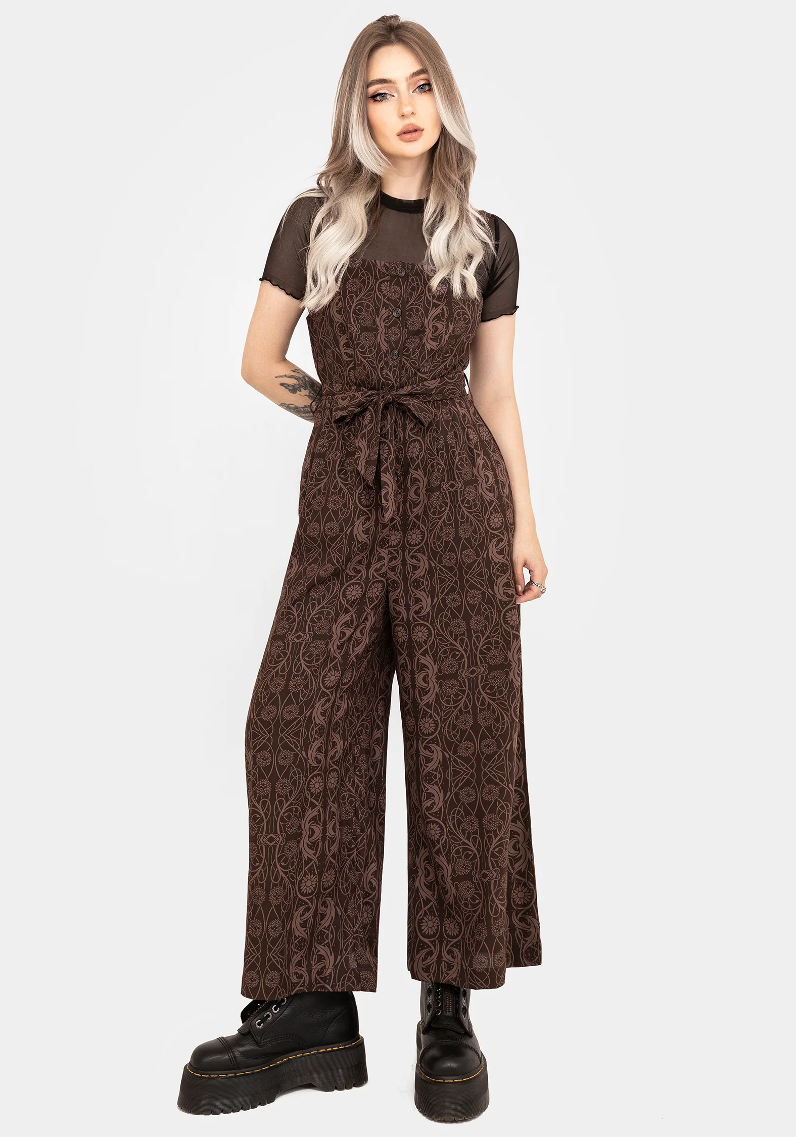 Fianna Wide Leg Jumpsuit - Brown - Image 7