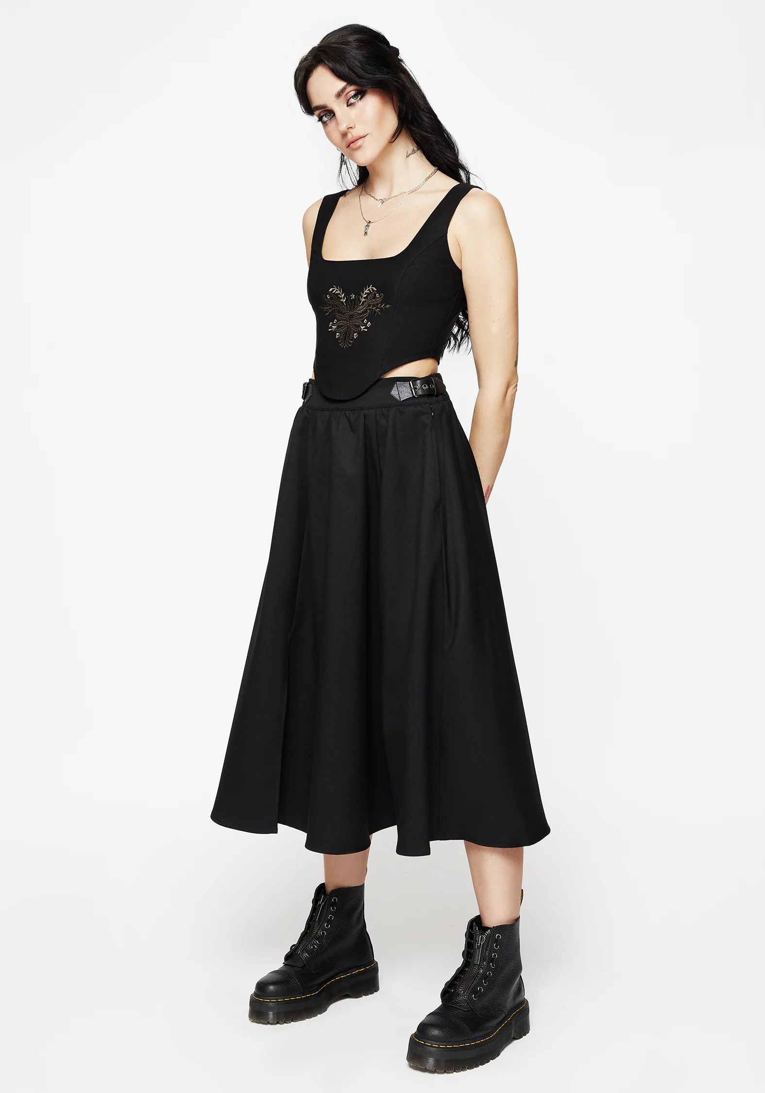 Foliate Floral Embroidered Corset Top - Image 4
