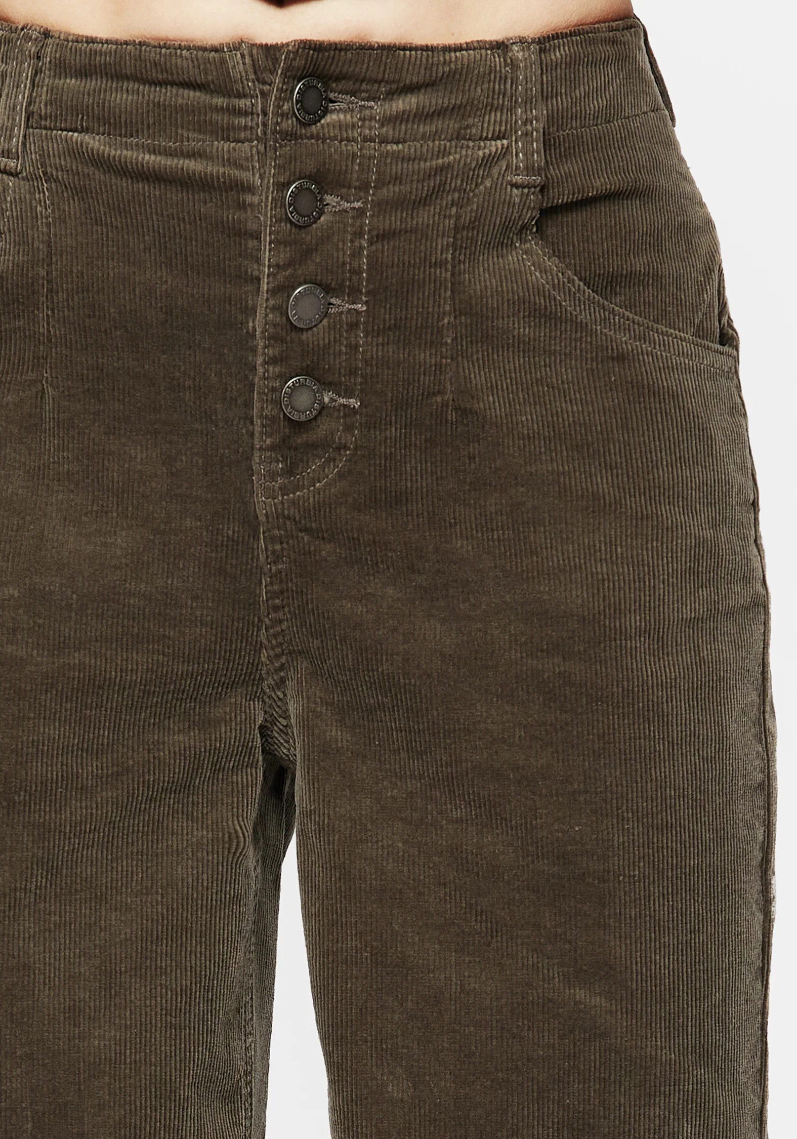 Foster Wide Leg Cord Crop Jeans - Green - Image 2