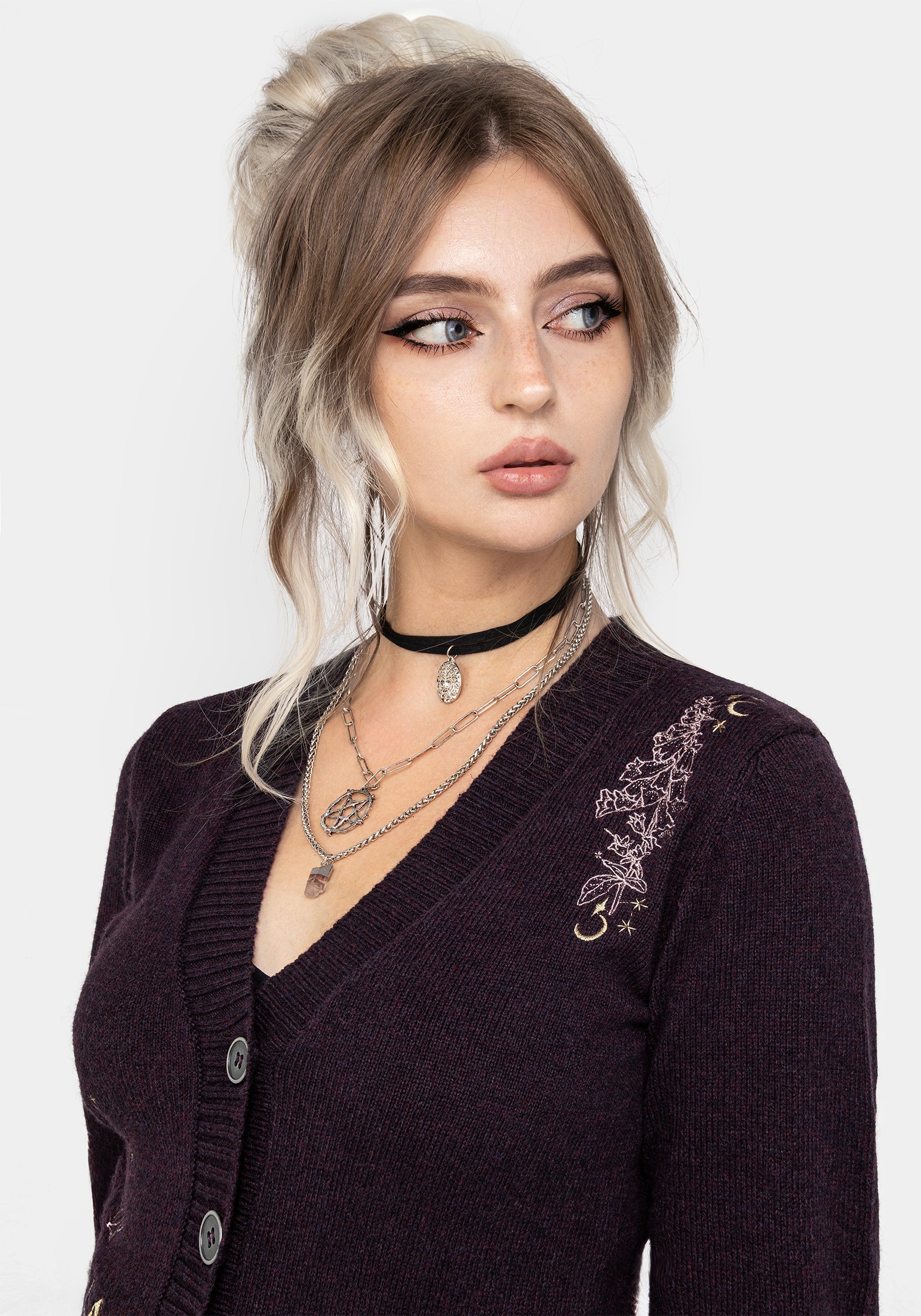 Foxglove Embroidered Knit Cardigan - Image 5