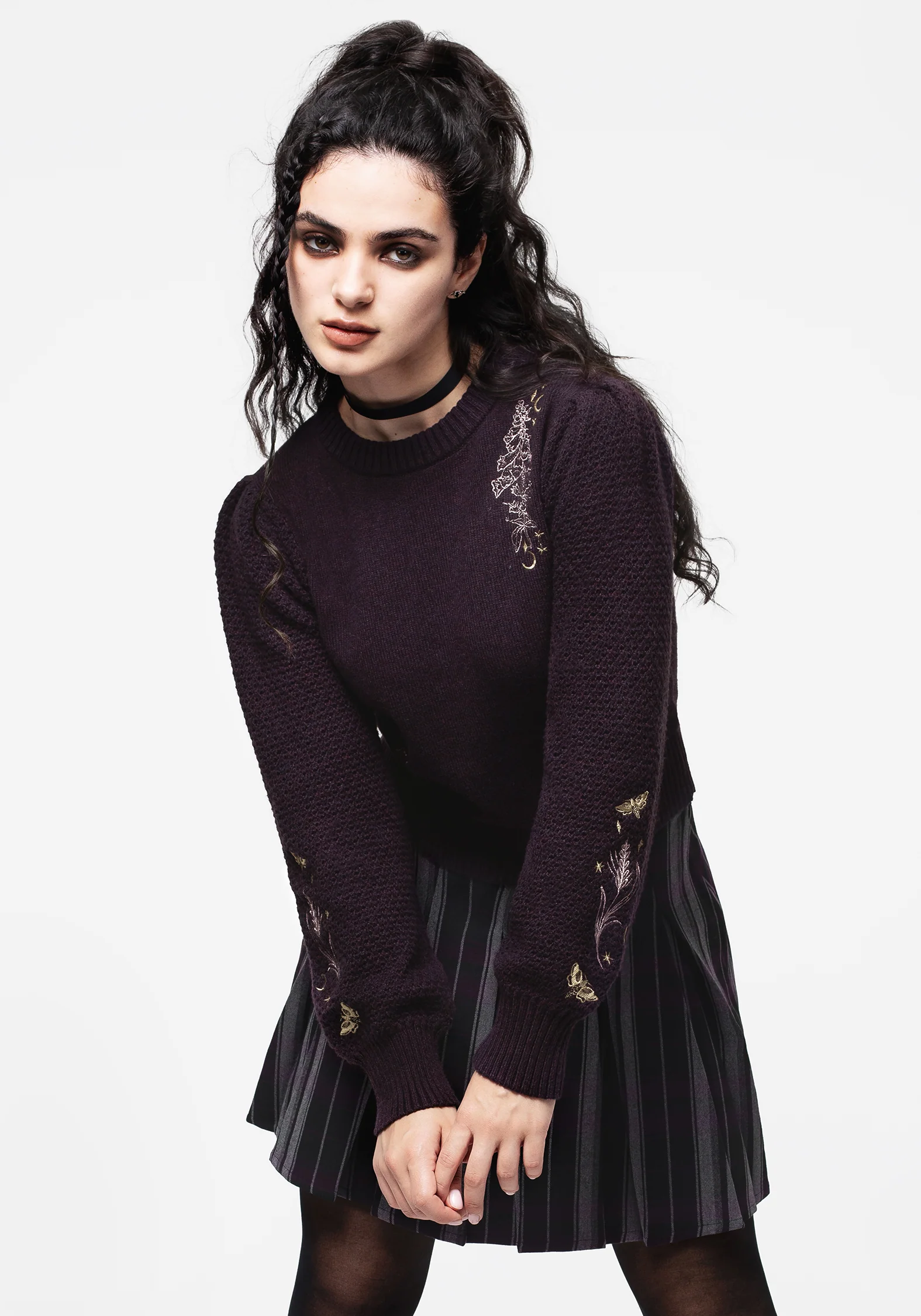 Foxglove Embroidered Knit Jumper - Image 7