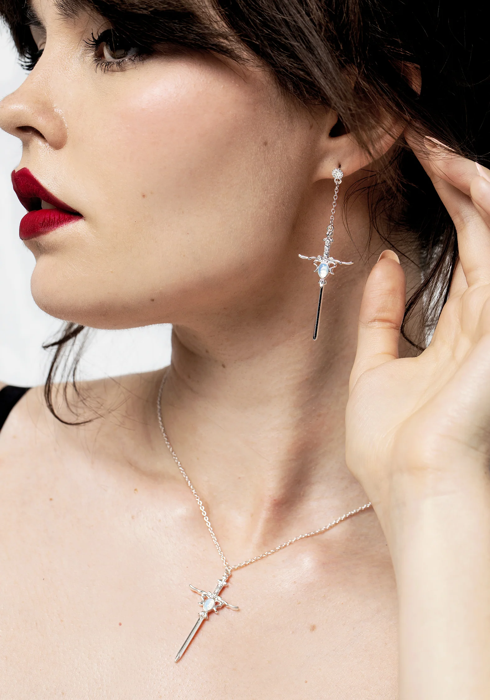Galatine Opal Sword Earrings - Image 6