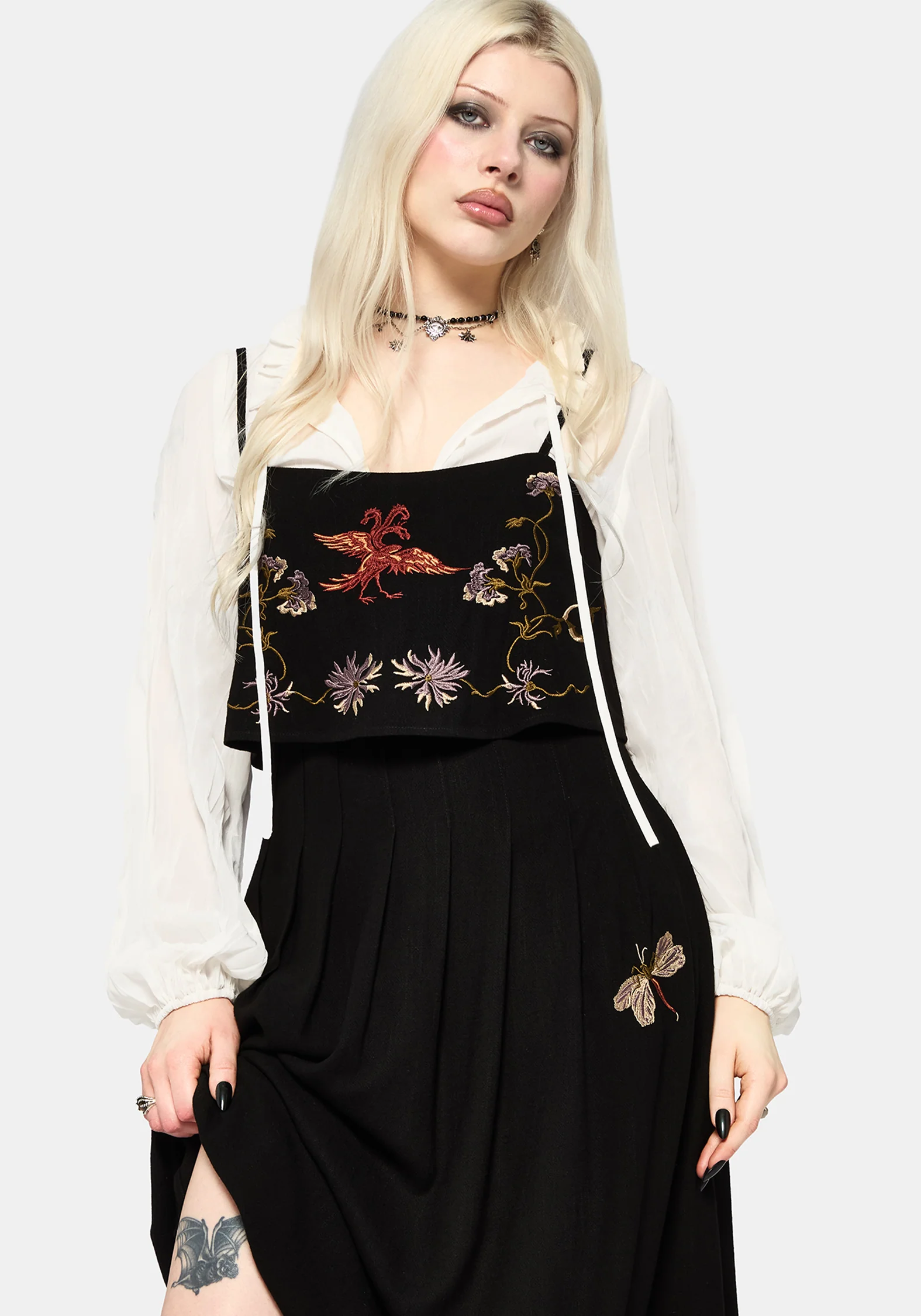 Genevra Embroidered Overlay Midi Dress - Image 2