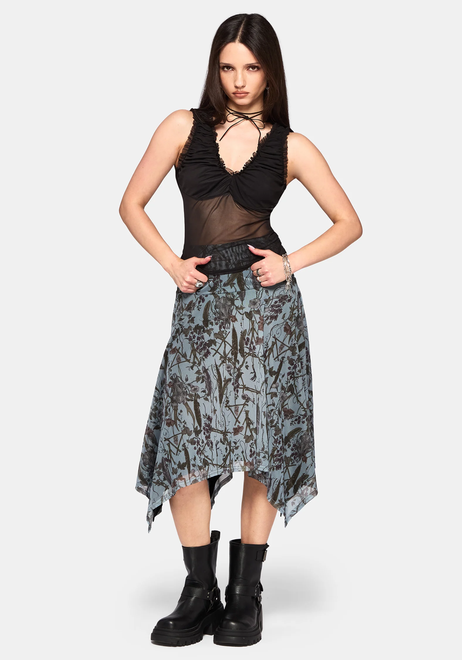 Gia Ruche Mesh Top - Image 5
