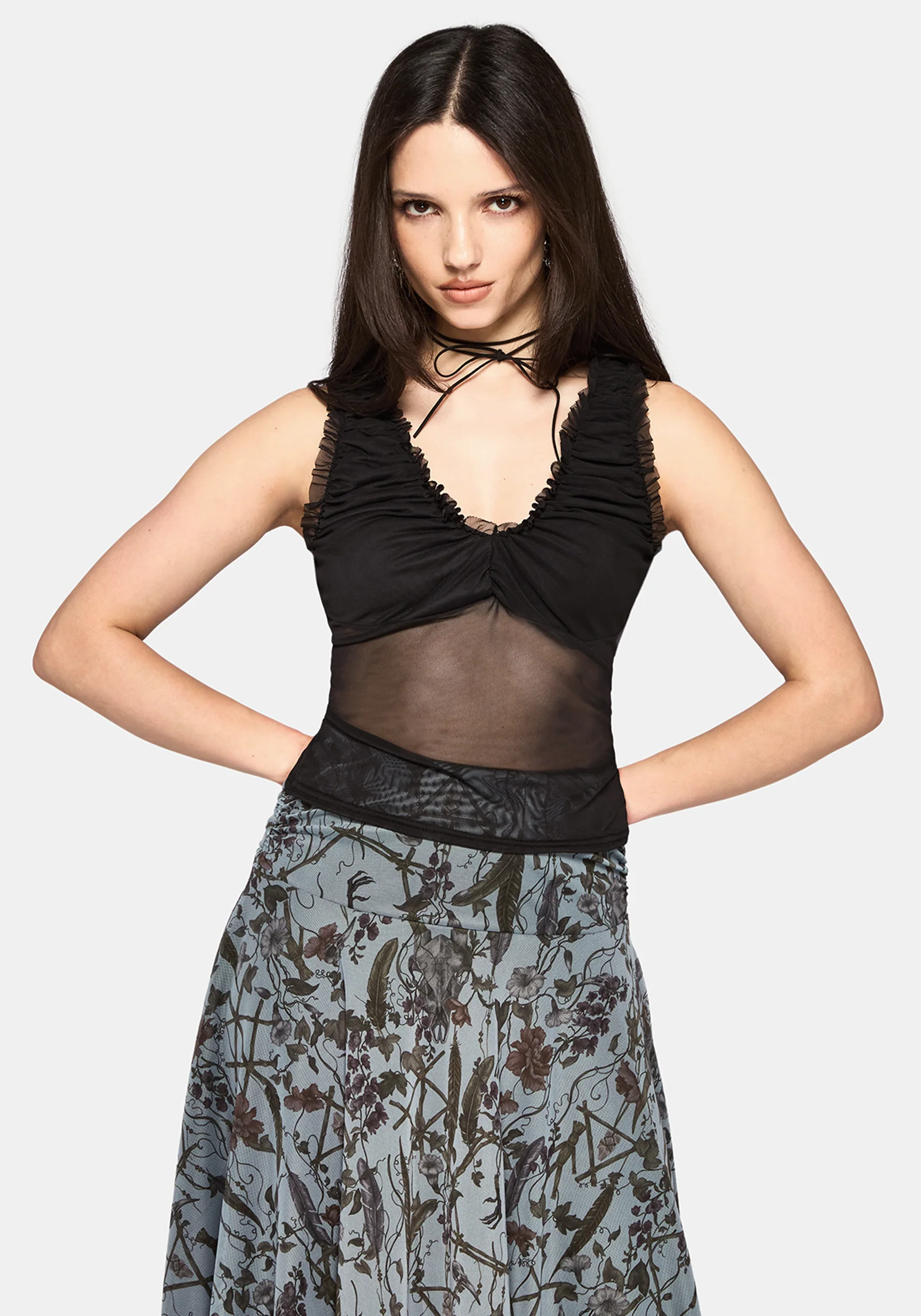 Gia Ruche Mesh Top - Image 7