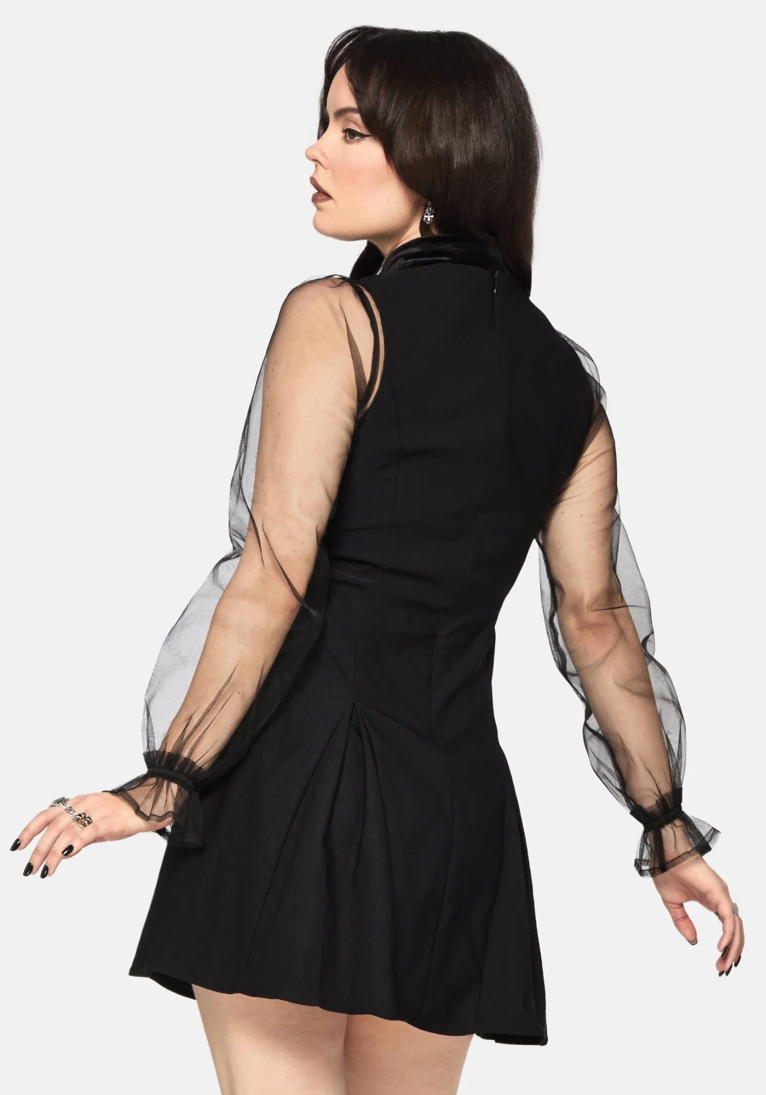 Glasmere Godet Snake Brooch Mini Dress - Image 3