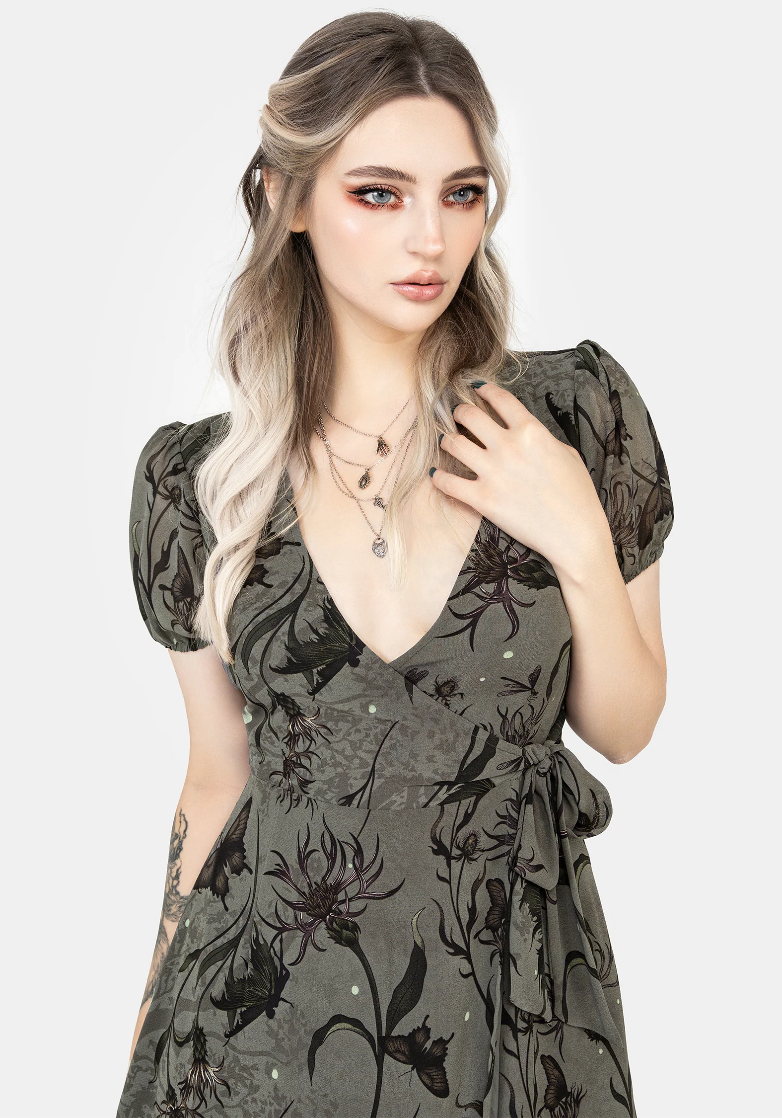 Gloriana Floral Print Chiffon Midaxi Wrap Dress - Image 4