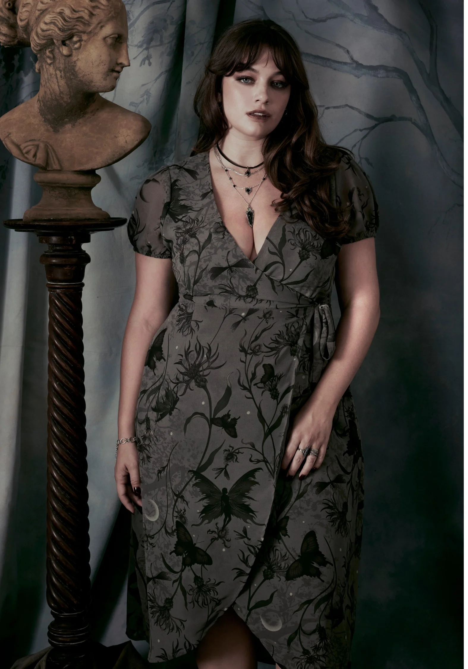 Gloriana Floral Print Chiffon Midaxi Wrap Dress - Image 6