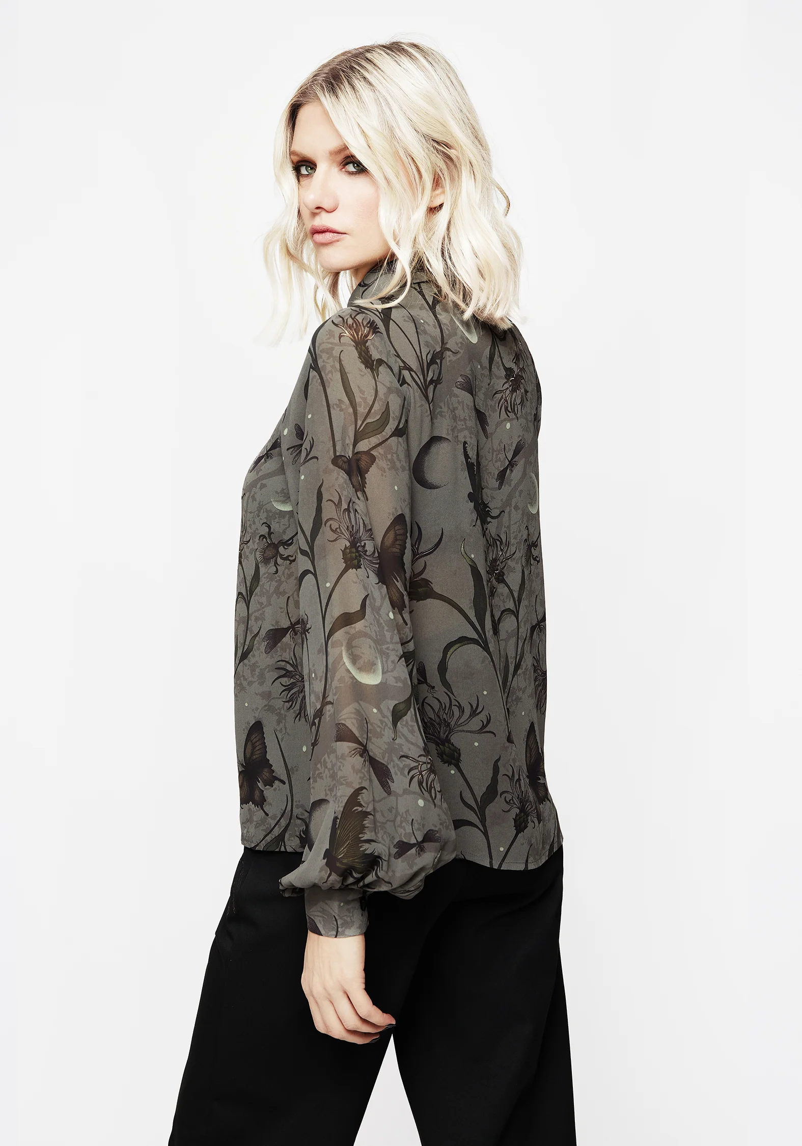 Gloriana Floral Print Chiffon Shirt - Image 3