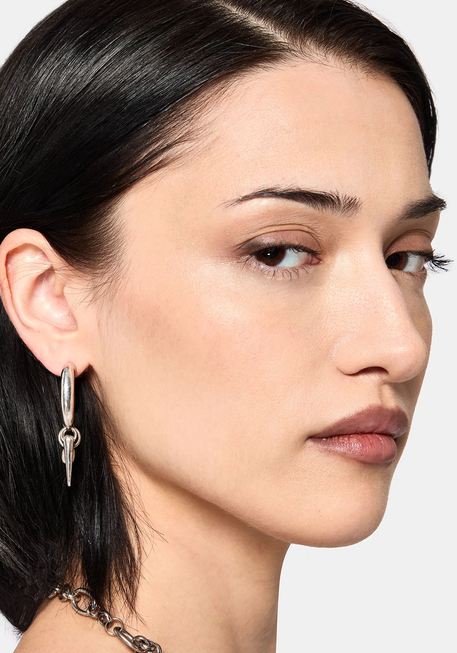 Gloryx Spike Faux Pearl Hoops - Image 2