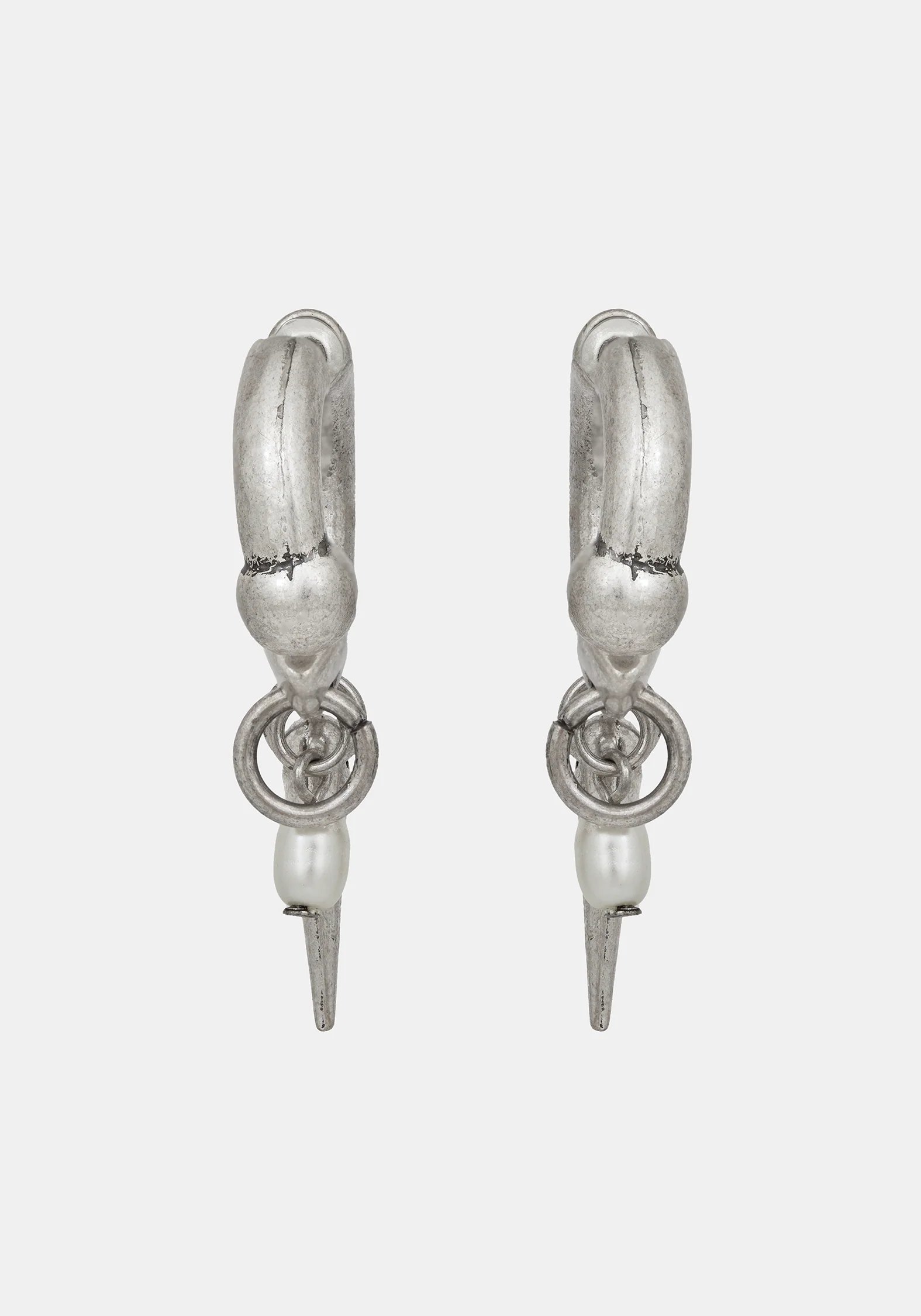 Gloryx Spike Faux Pearl Hoops - Image 3