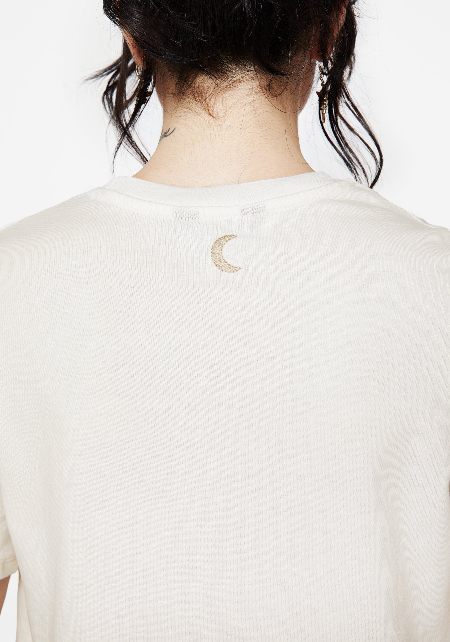Griffinfly Cotton Embroidered Jersey Cropped T-Shirt - Image 3