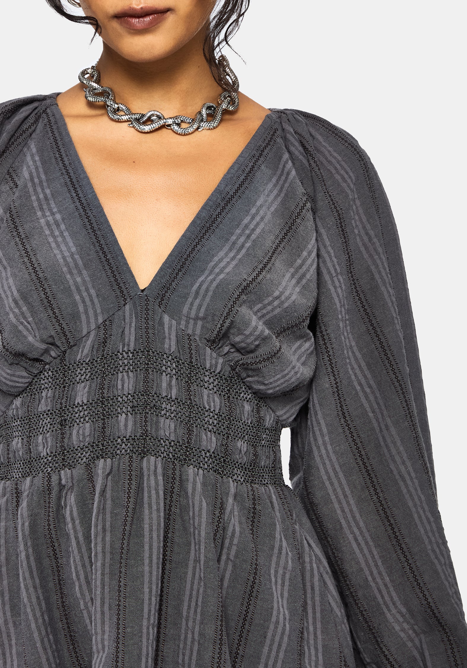 Grove Cotton Blend Stripe Smock Mini Dress - Image 2