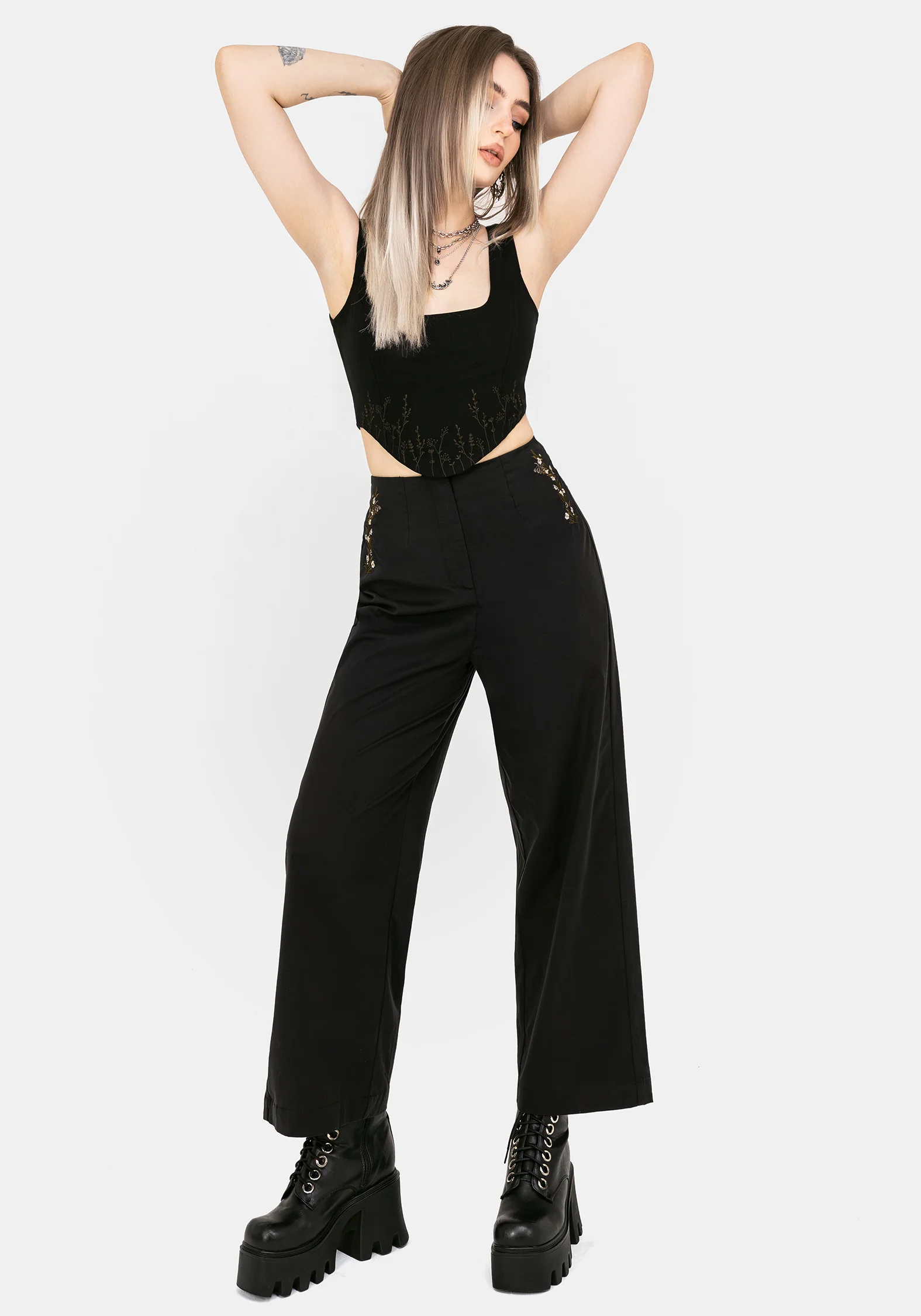 Harmony Embroidered Cropped Trouser - Image 6