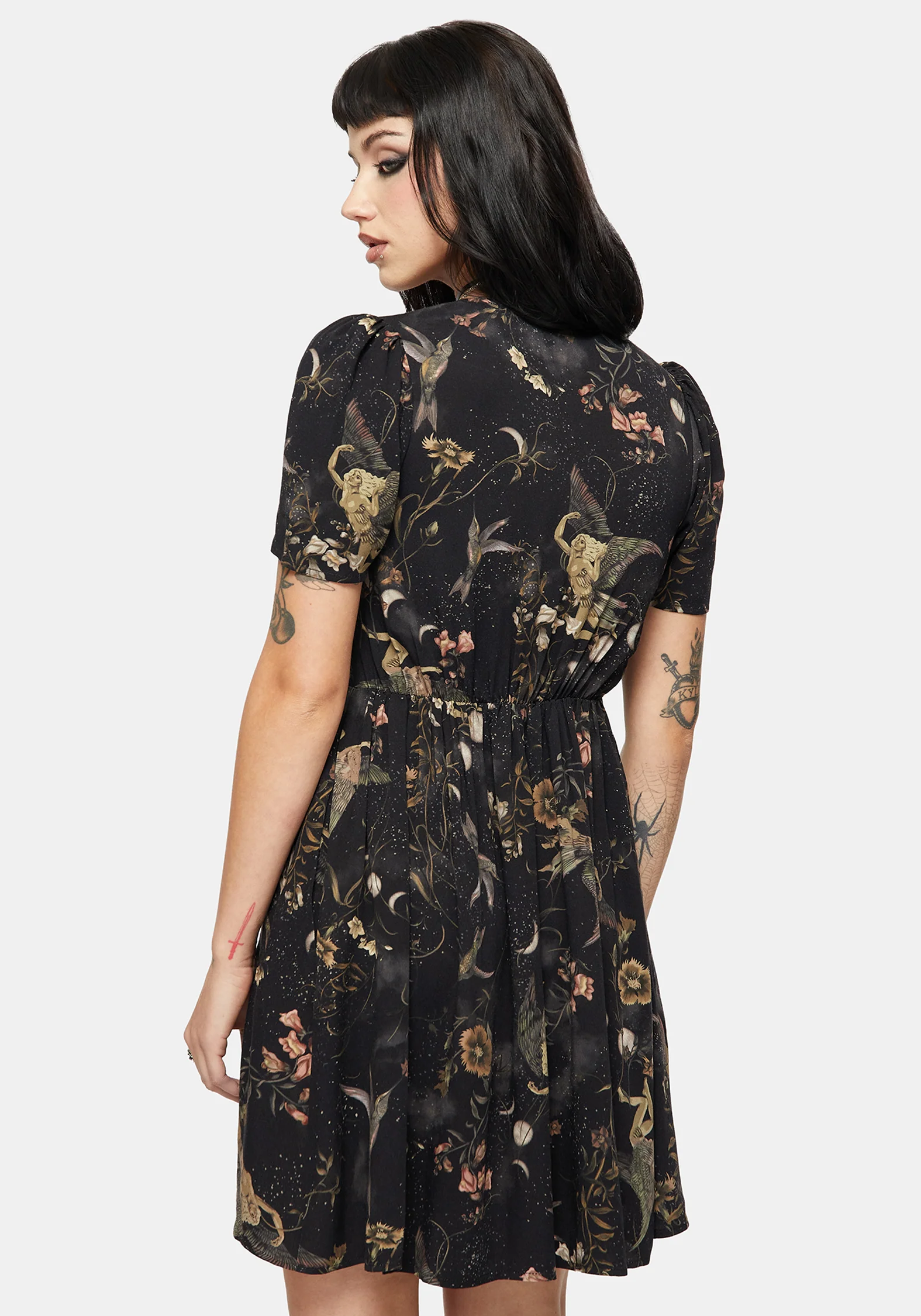 Harpyiai Print Button Up Mini Dress - Image 3