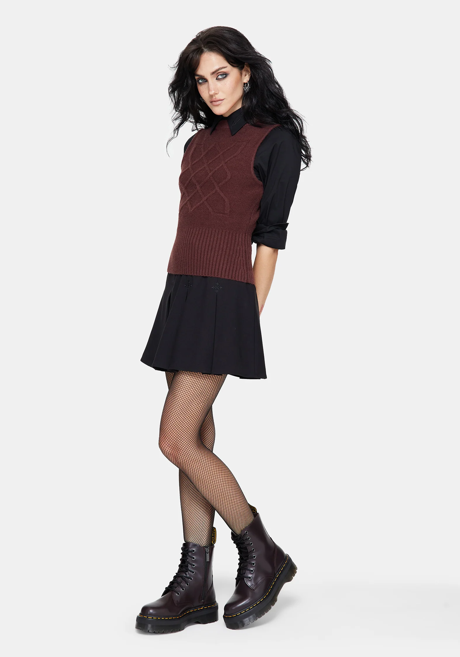 Hathor Cotton Celtic Cable Knit Vest - Image 6