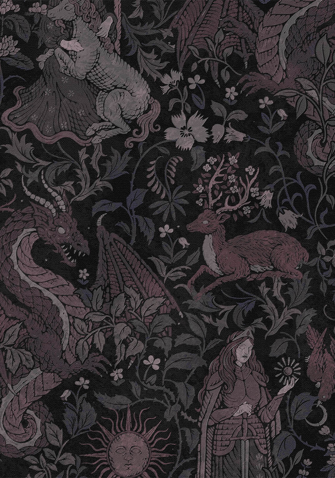 Haunt Medieval Print Chiffon Maxi Dress - Image 6