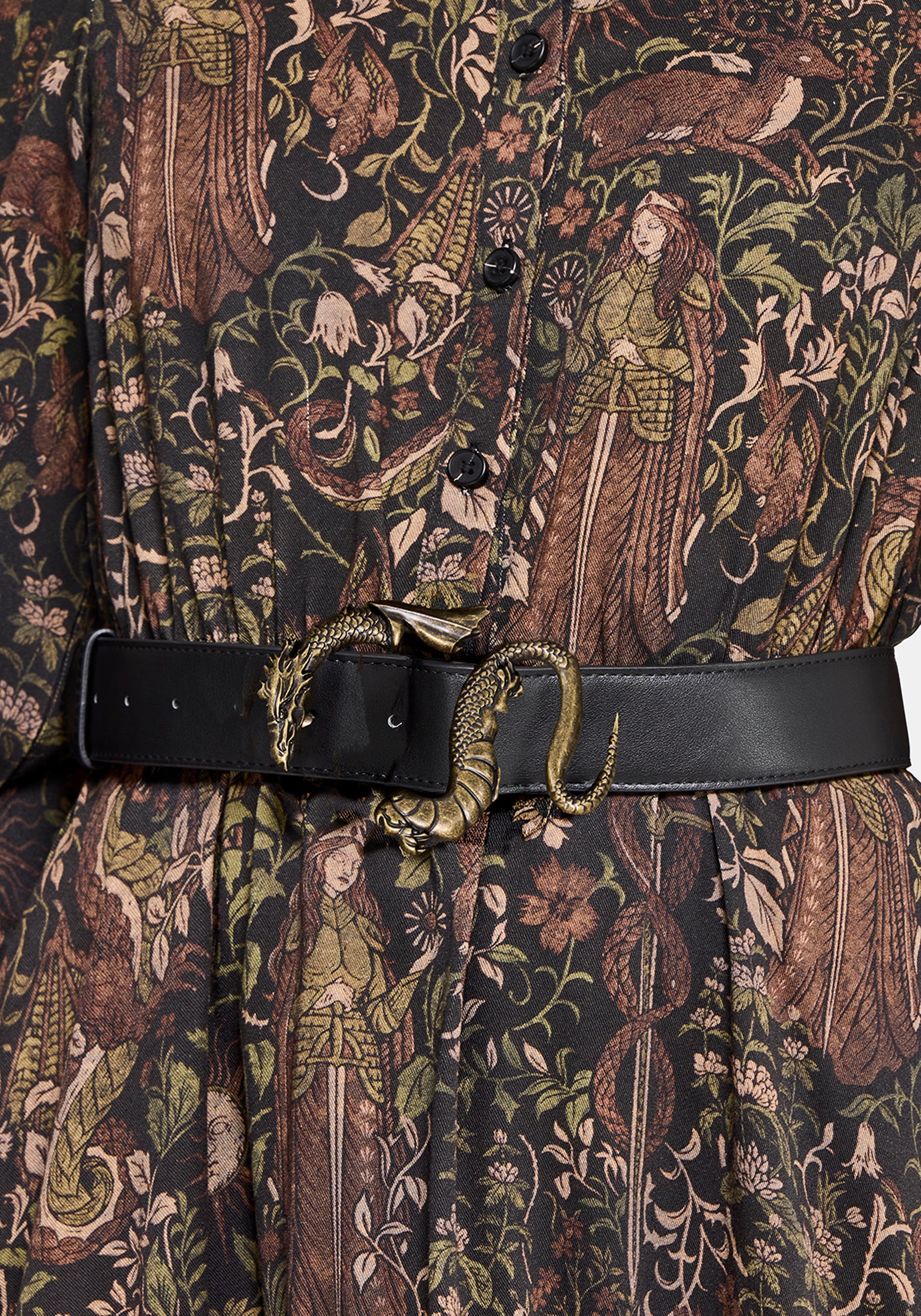 Haunt Medieval Print Mini Shirt Dress - Image 2