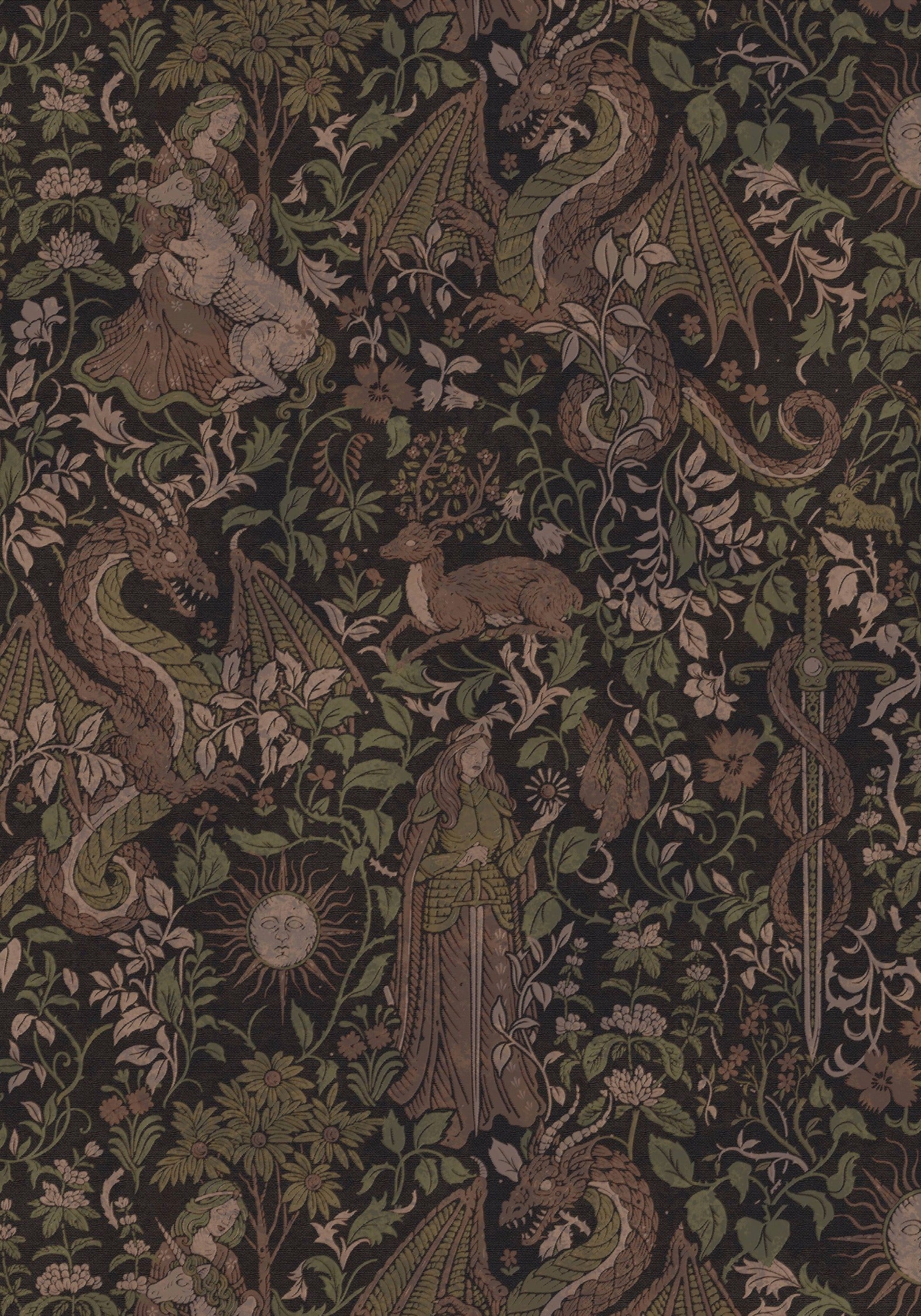 Haunt Medieval Print Wrap Midi Shirt Dress - Image 6